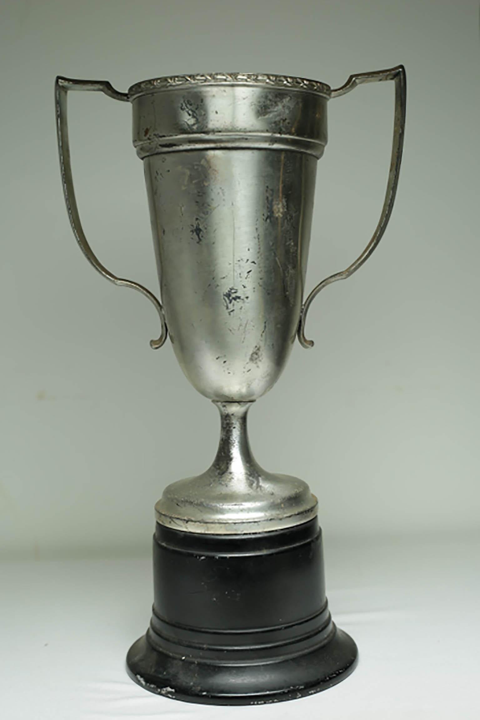 Early 20th Century Large Cup Trophy, circa 1939 In Distressed Condition In San Francisco, CA