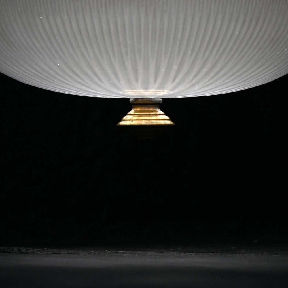 Late Victorian Early 20th Century Large Double Bulb French Holophane Pendant