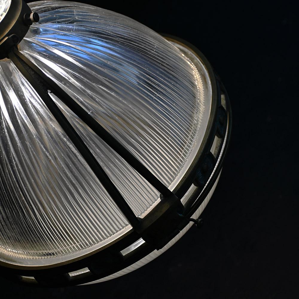 Hand-Crafted Early 20th Century Large Double Bulb French Holophane Pendant