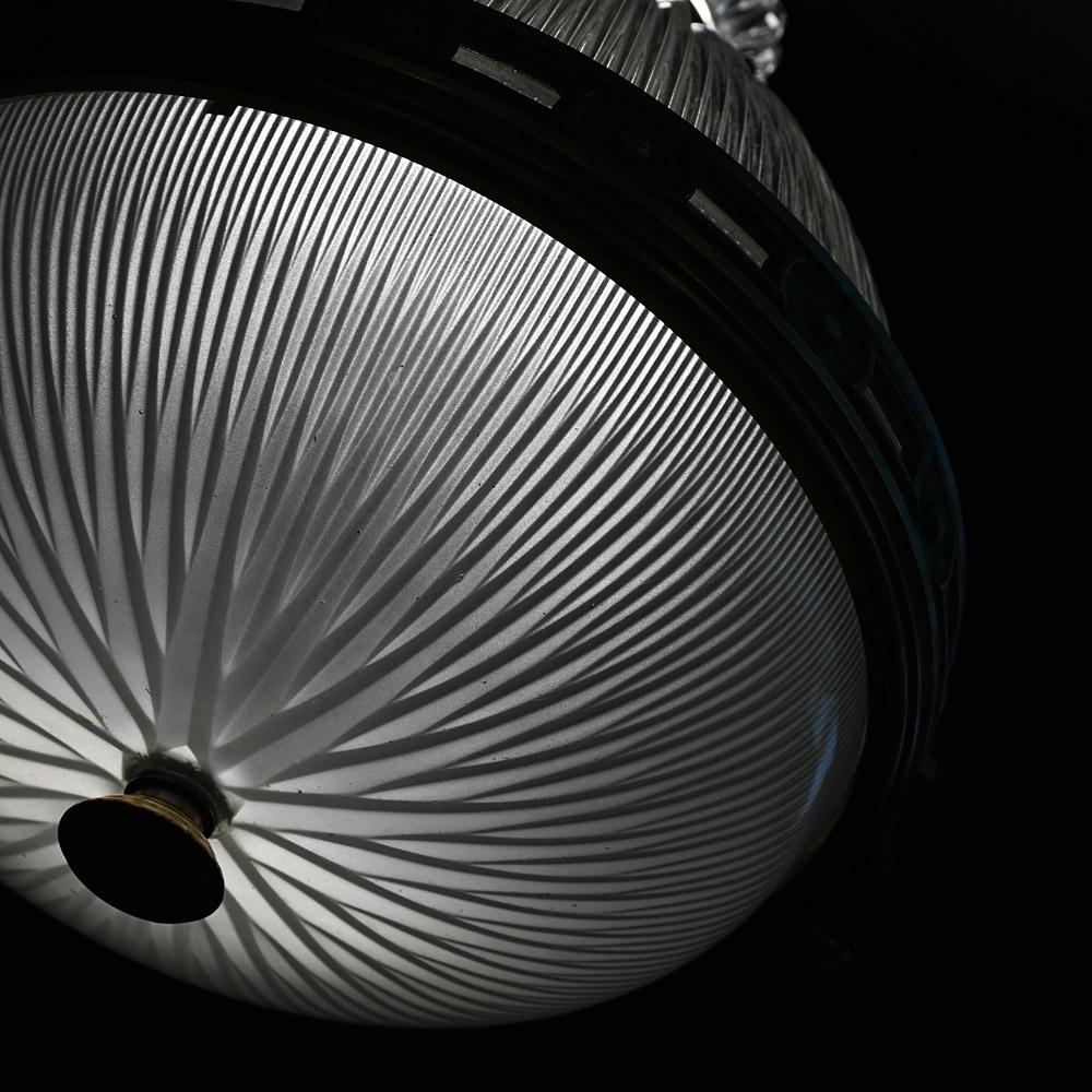 Early 20th Century Large Double Bulb French Holophane Pendant 1