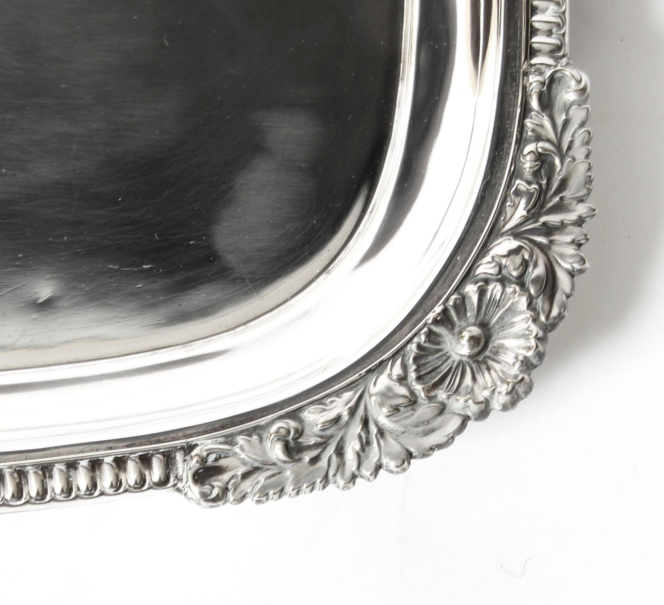 Early 20th Century Large Edwardian Silver Plated Twin Handled Tray 1