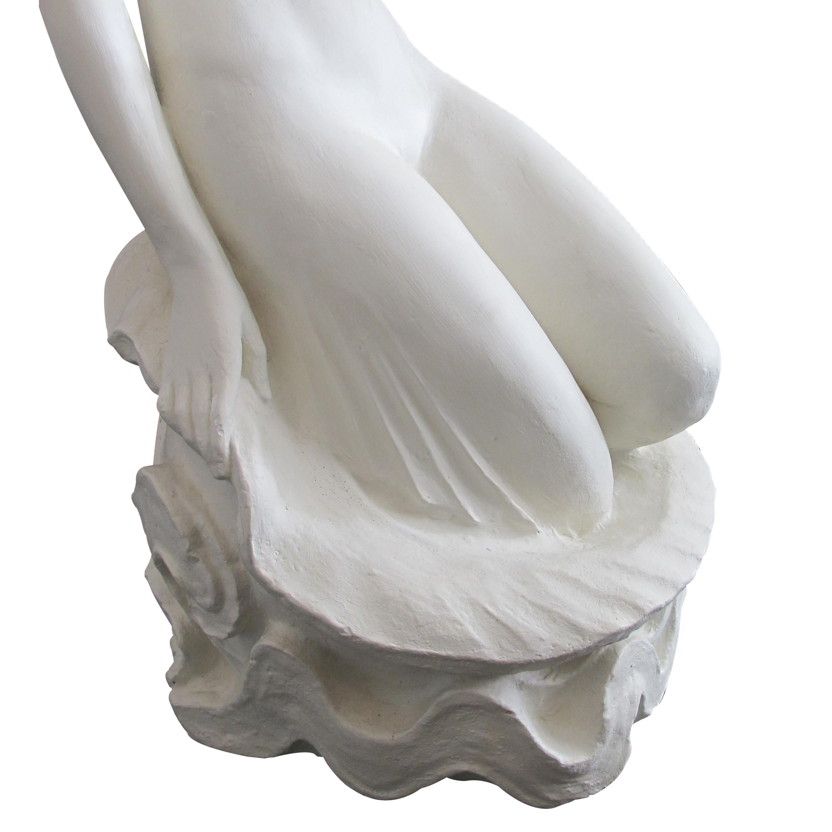 Mid-20th Century Early 20th Century Large & Elegant English Plaster Statue of a Seated Mermaid