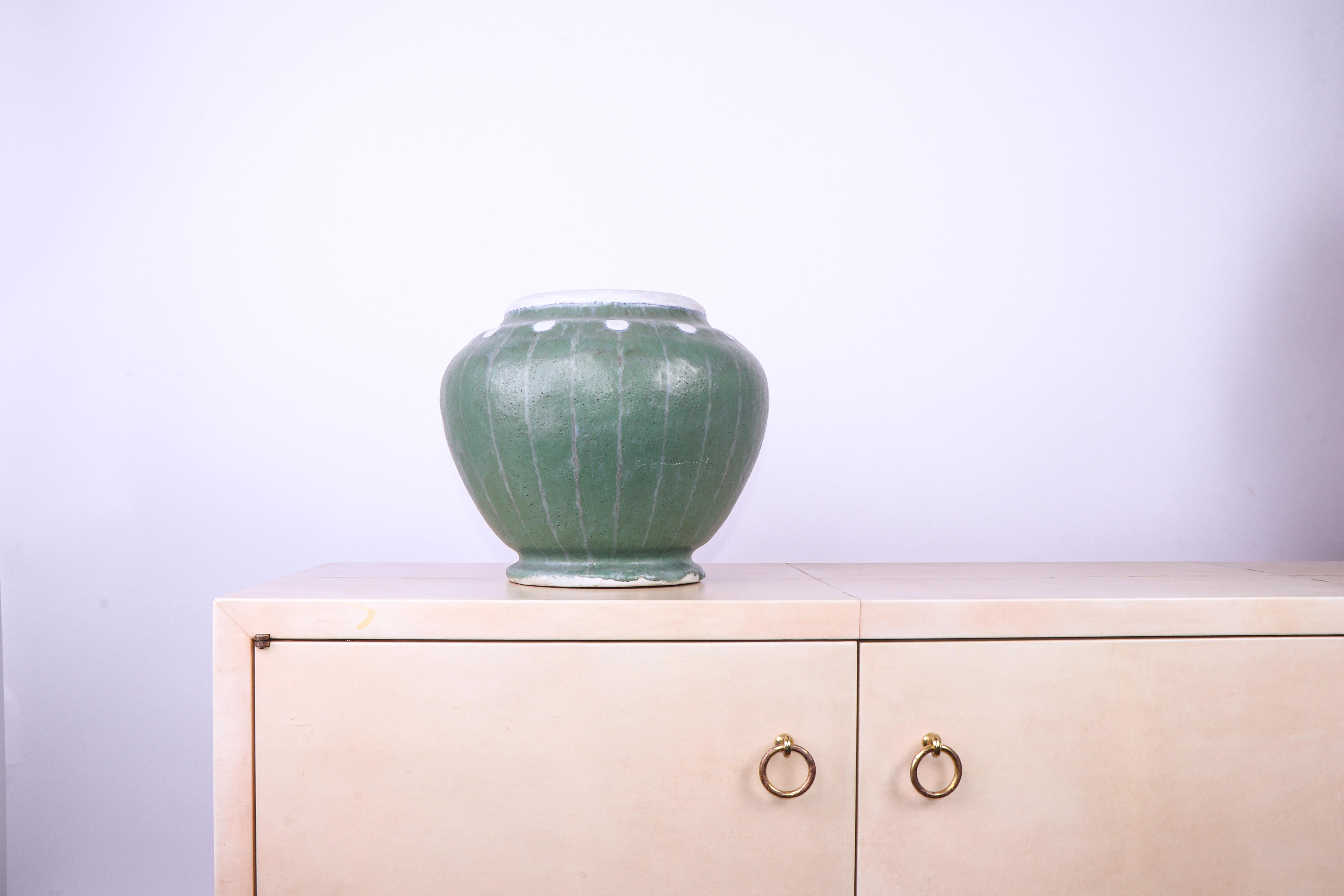 Raoul Lachenal Art Deco Vase circa 1930, signed under the base.