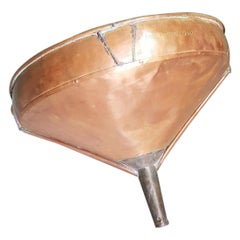 Antique Early 20th Century Large French Copper Funnel from the Champagne Industry
