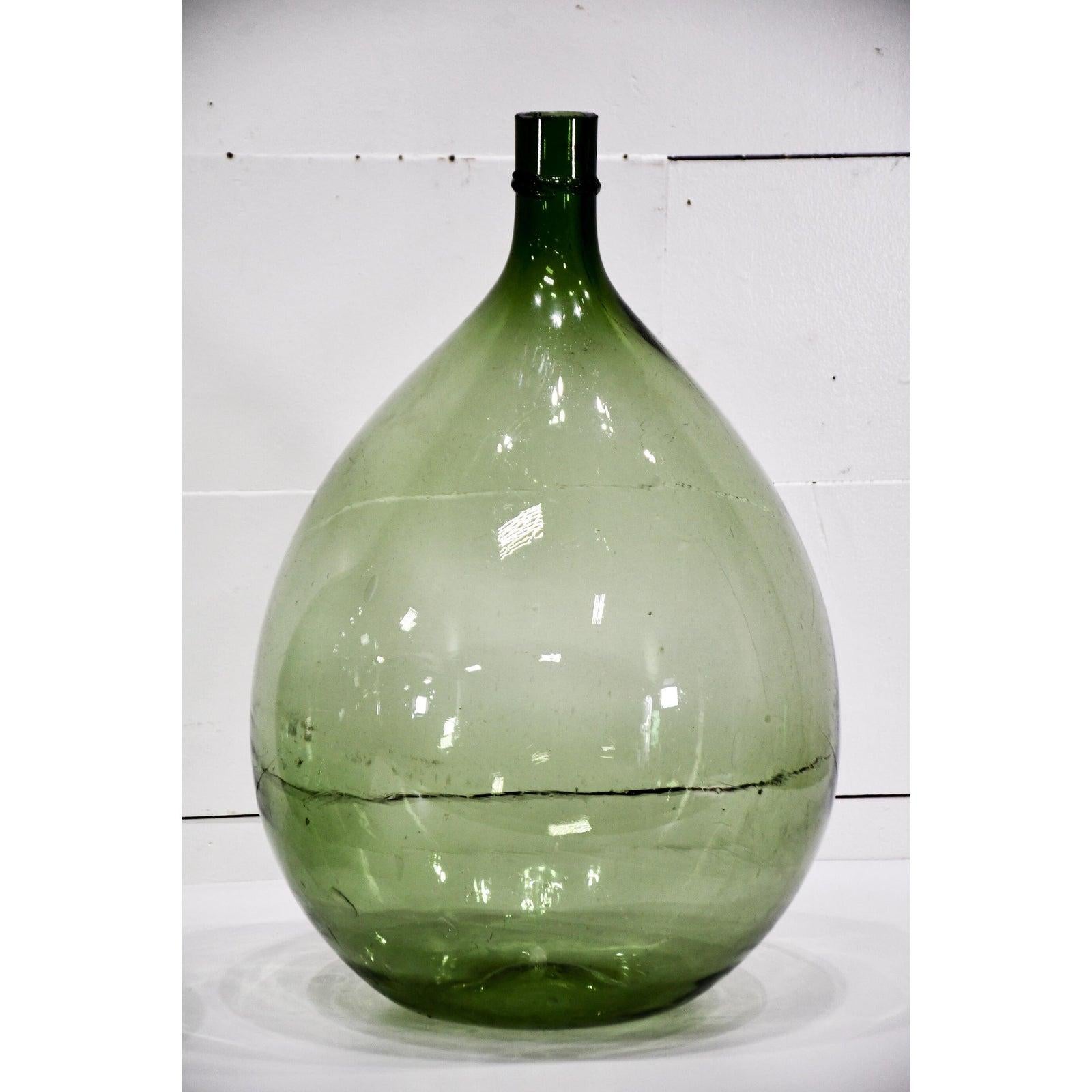 Early 20th Century Large Green Glass Demi Johns 1
