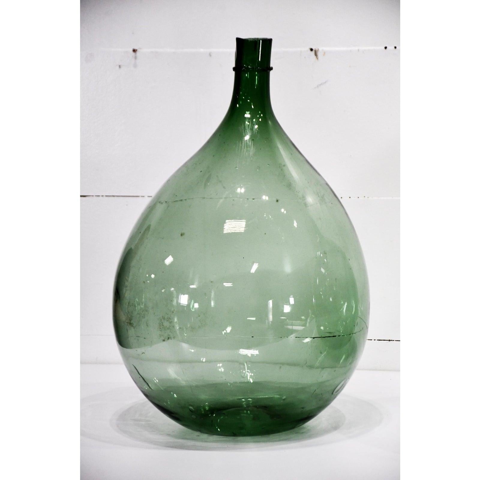 Early 20th Century Large Green Glass Demi Johns 2
