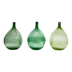 Early 20th Century Large Green Glass Demi Johns