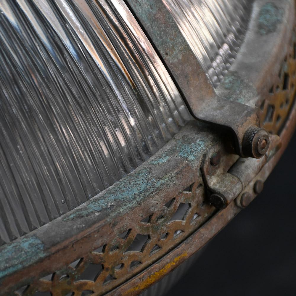 Early 20th Century Large Holophane Pendant Light In Fair Condition For Sale In London, GB
