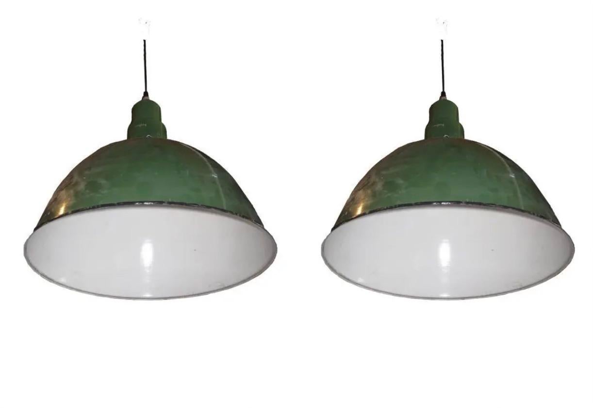Early 20th Century Large Industrial Pendant Lamp In Good Condition For Sale In Sausalito, CA