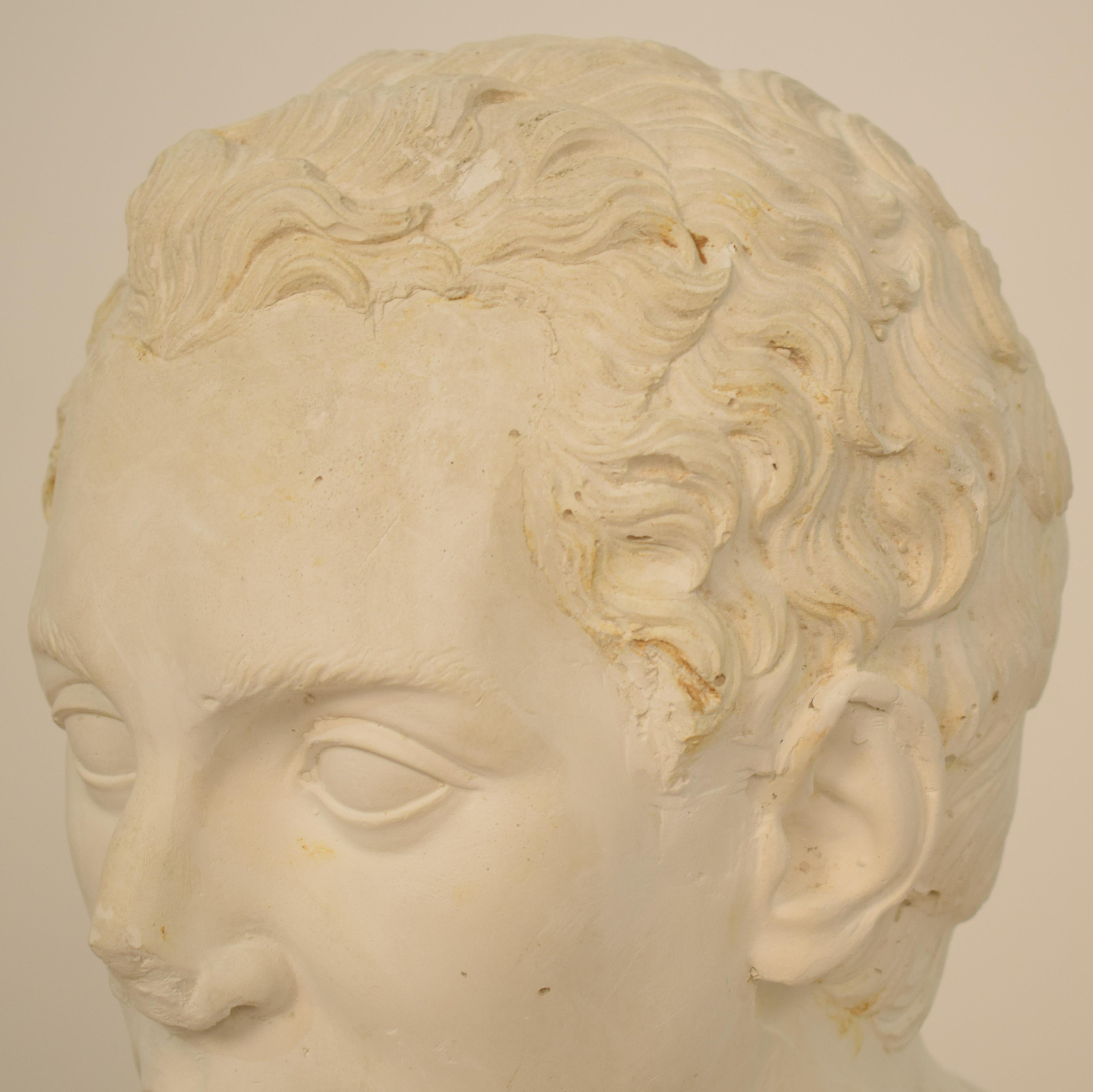 Early 20th Century Large Italian Grand Tour Plaster Bust of Roman Senator, 1930 1