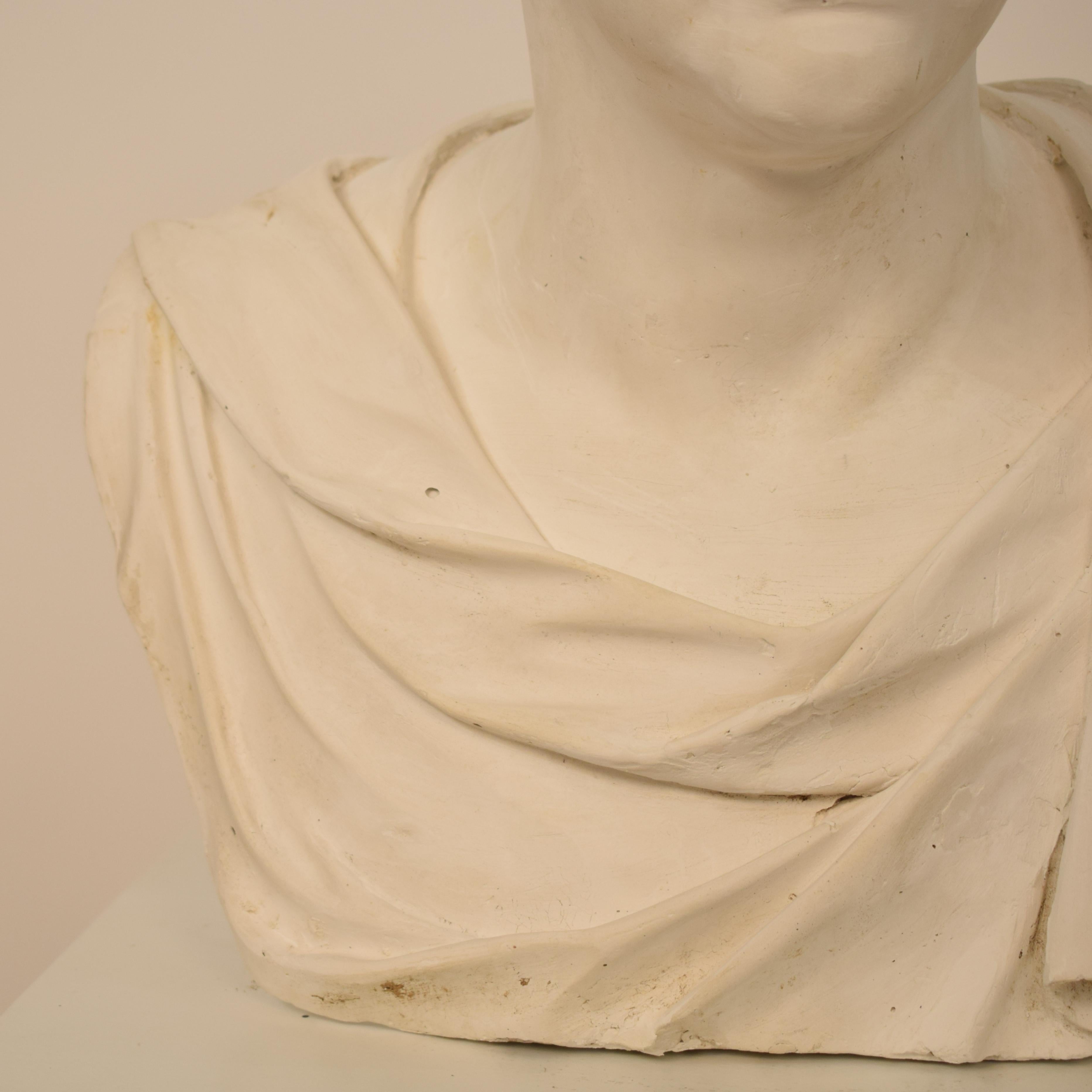 Early 20th Century Large Italian Grand Tour Plaster Bust of Roman Senator, 1930 2