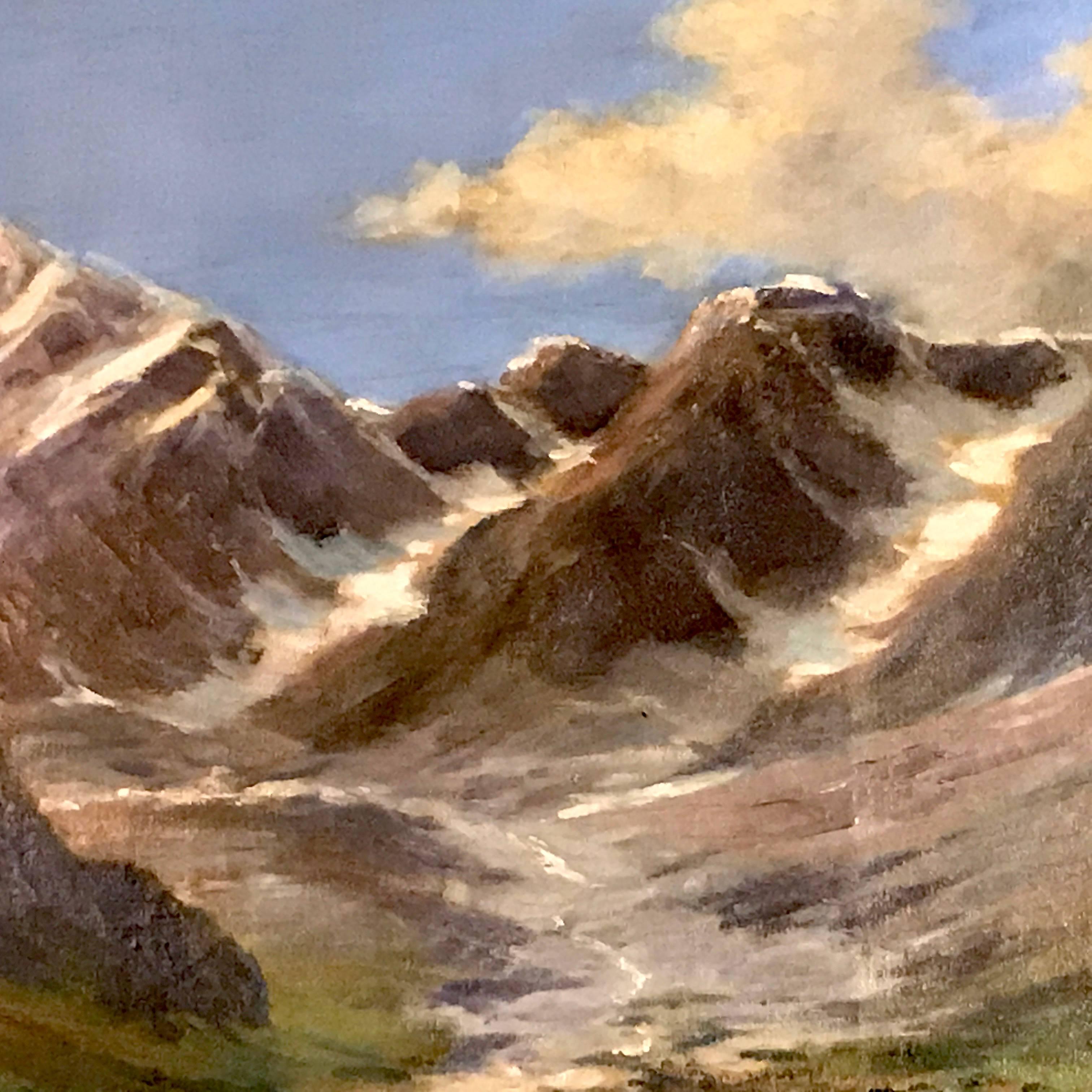 Paysage de montagne piedmontese italien du 20ème siècle par Silvio Poma, grande taille en vente 4