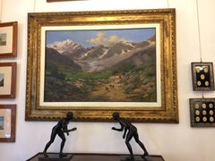 20th Century Italian Piedmontese Mountain Landscape by Silvio Poma Large Size