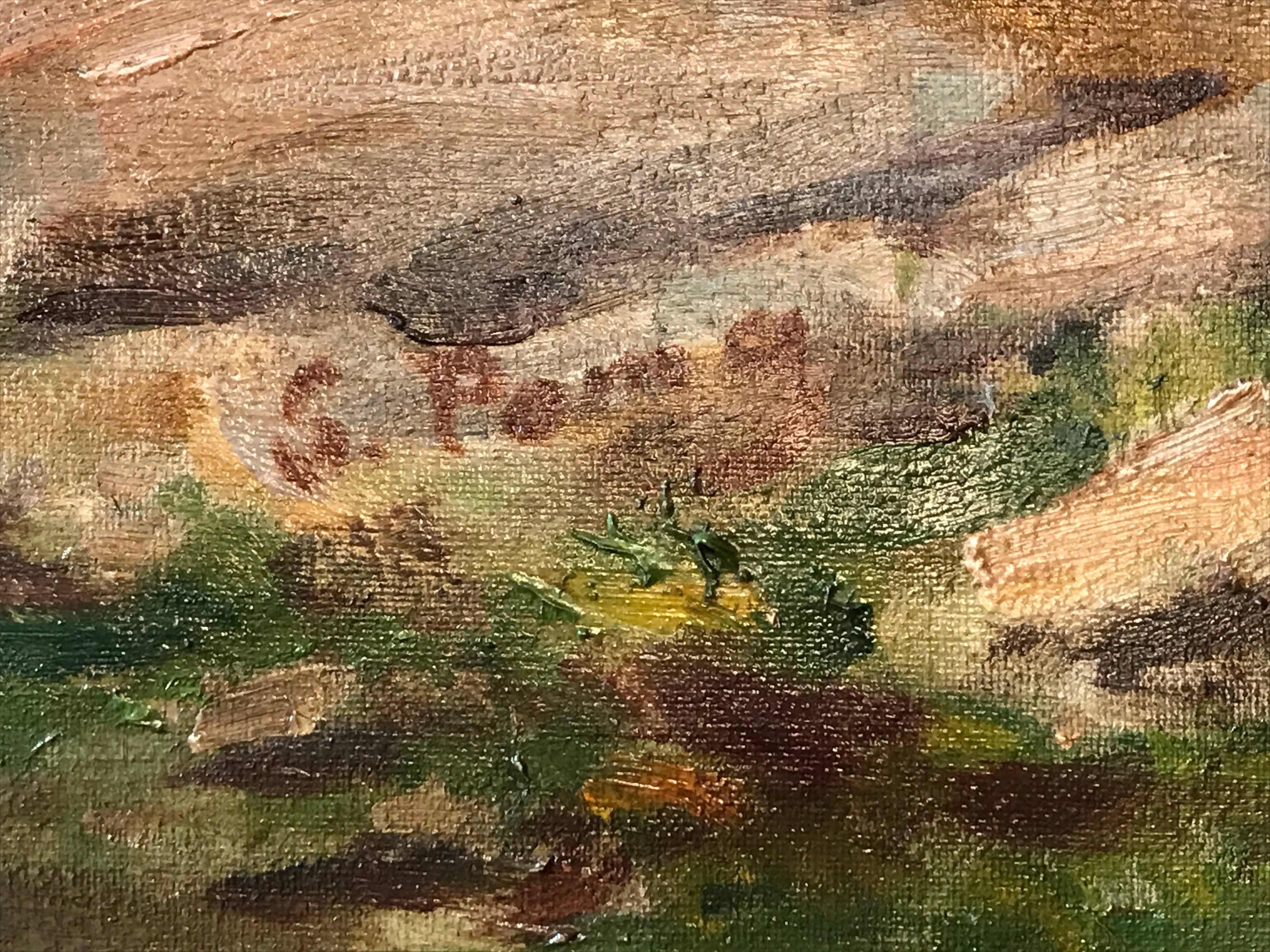 20th Century Italian Piedmontese Mountain Landscape by Silvio Poma Large Size In Good Condition For Sale In Milan, IT