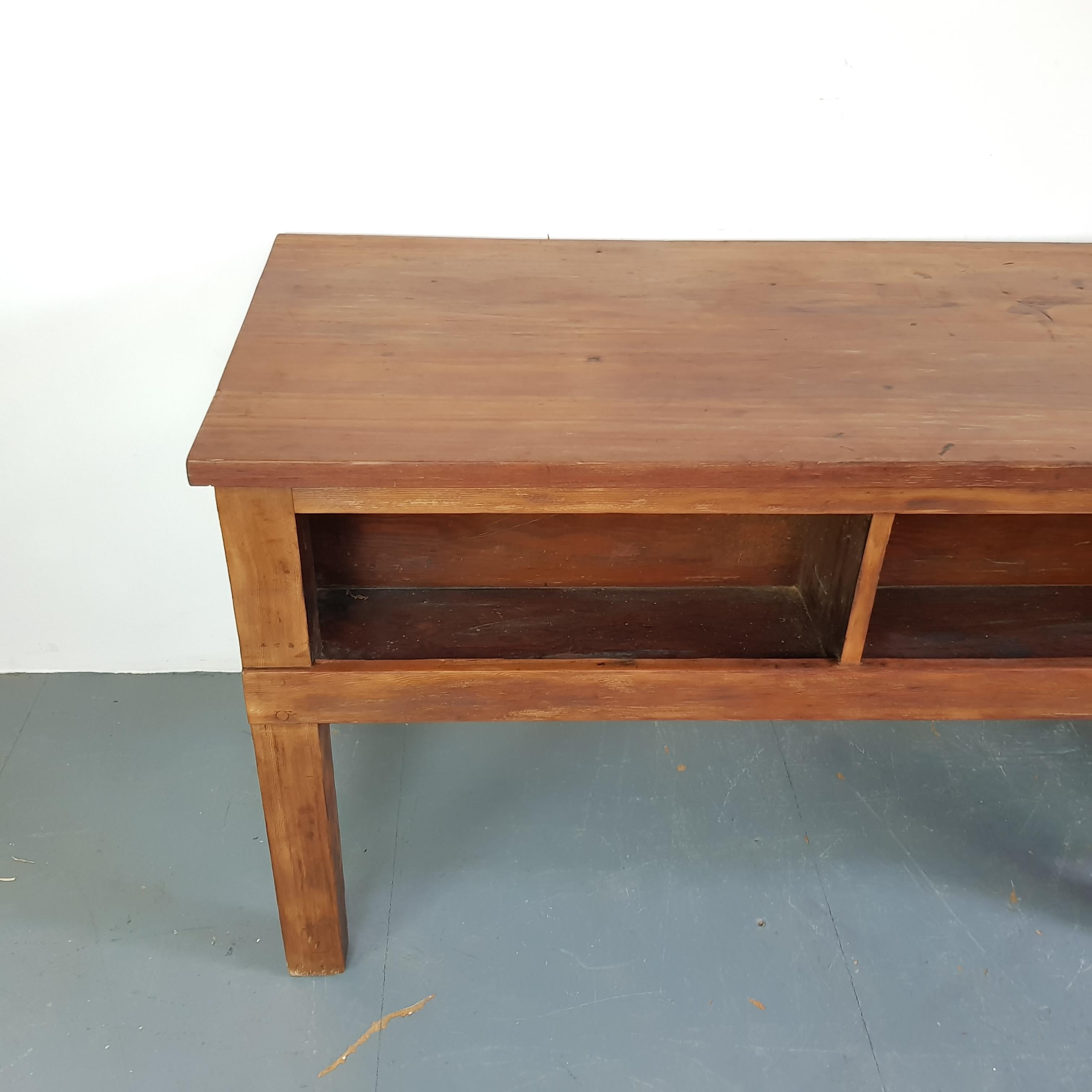 Early 20th Century Large Lab Bench Console Table For Sale 5
