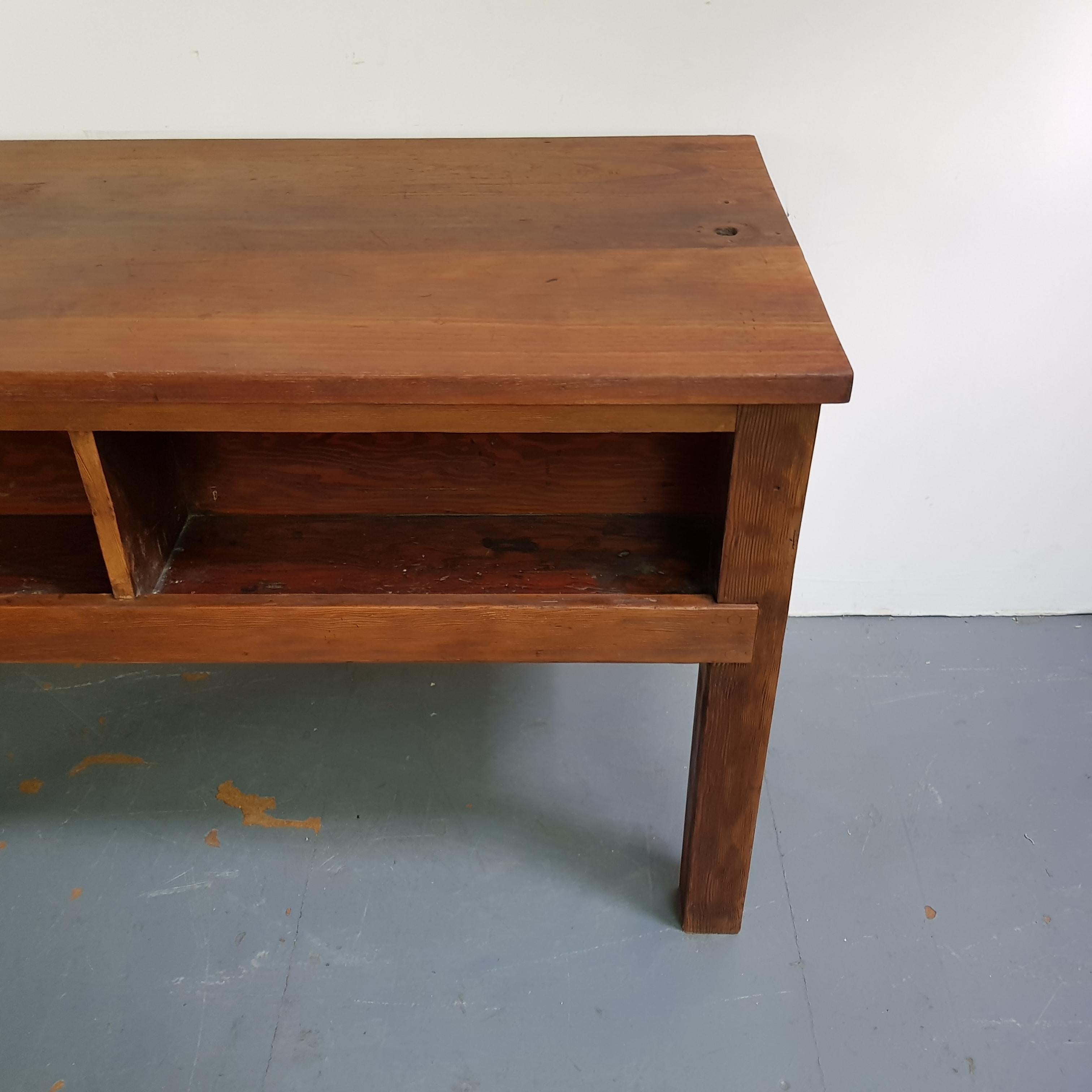 Early 20th Century Large Lab Bench Console Table For Sale 6