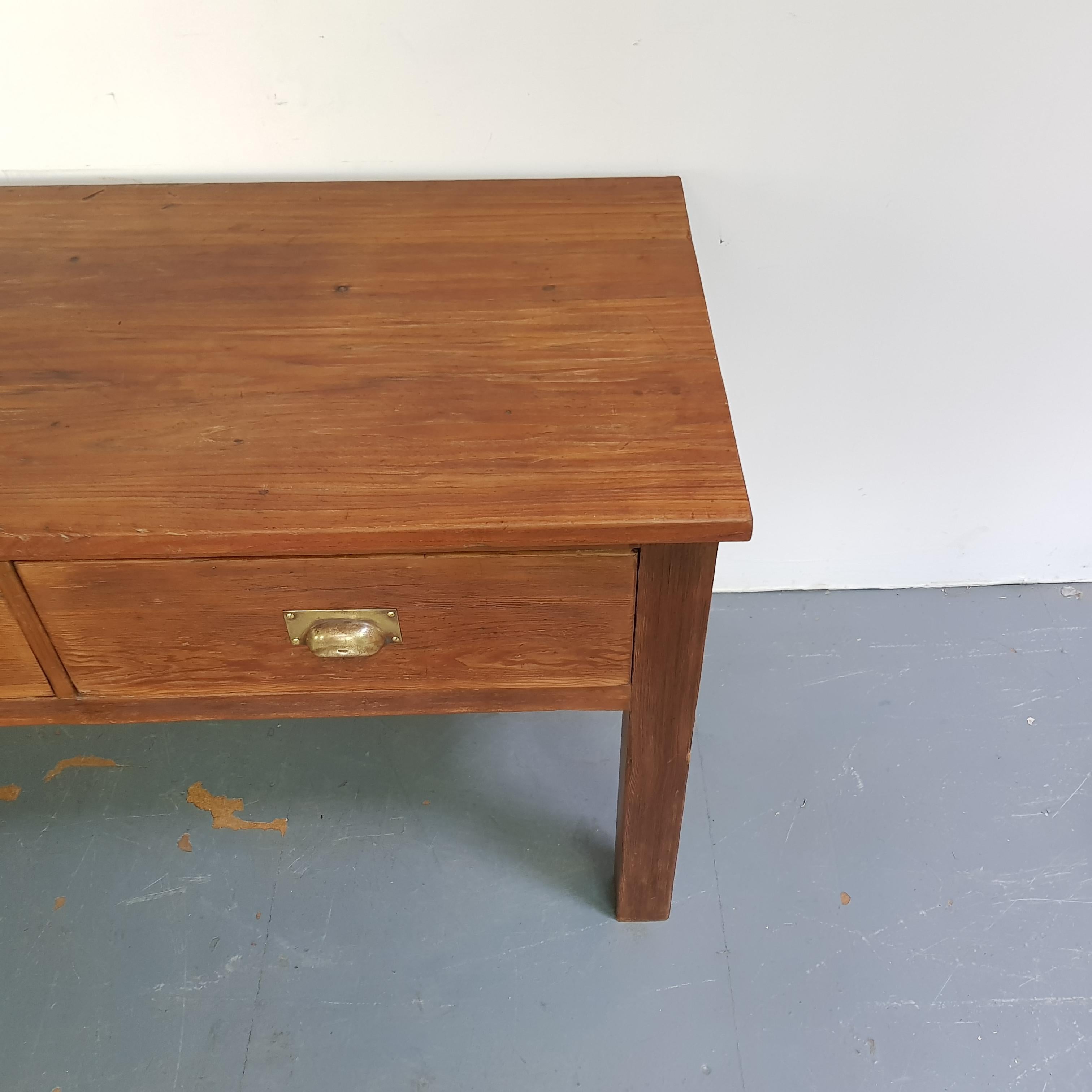 Early 20th Century Large Lab Bench Console Table For Sale 1