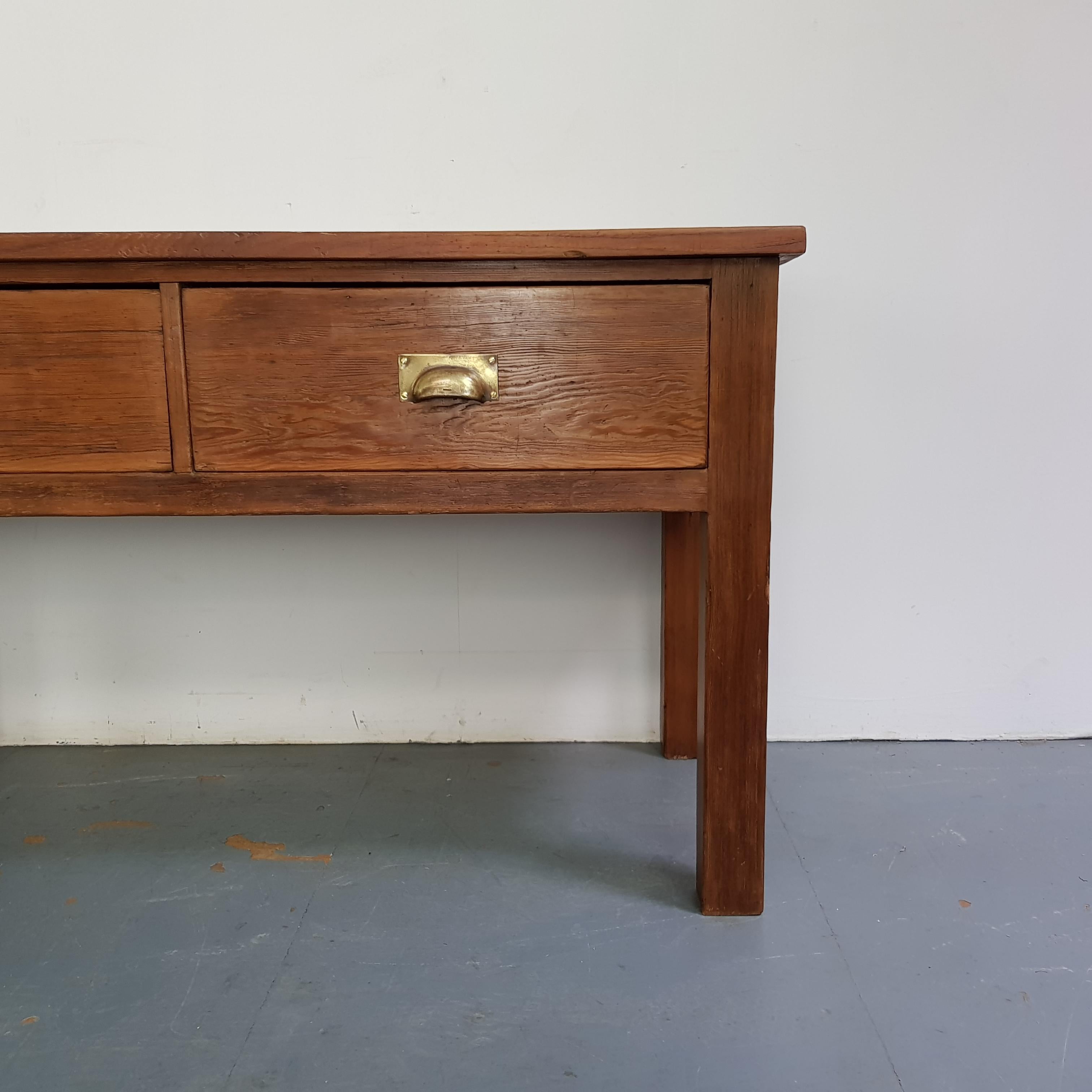 Early 20th Century Large Lab Bench Console Table For Sale 2