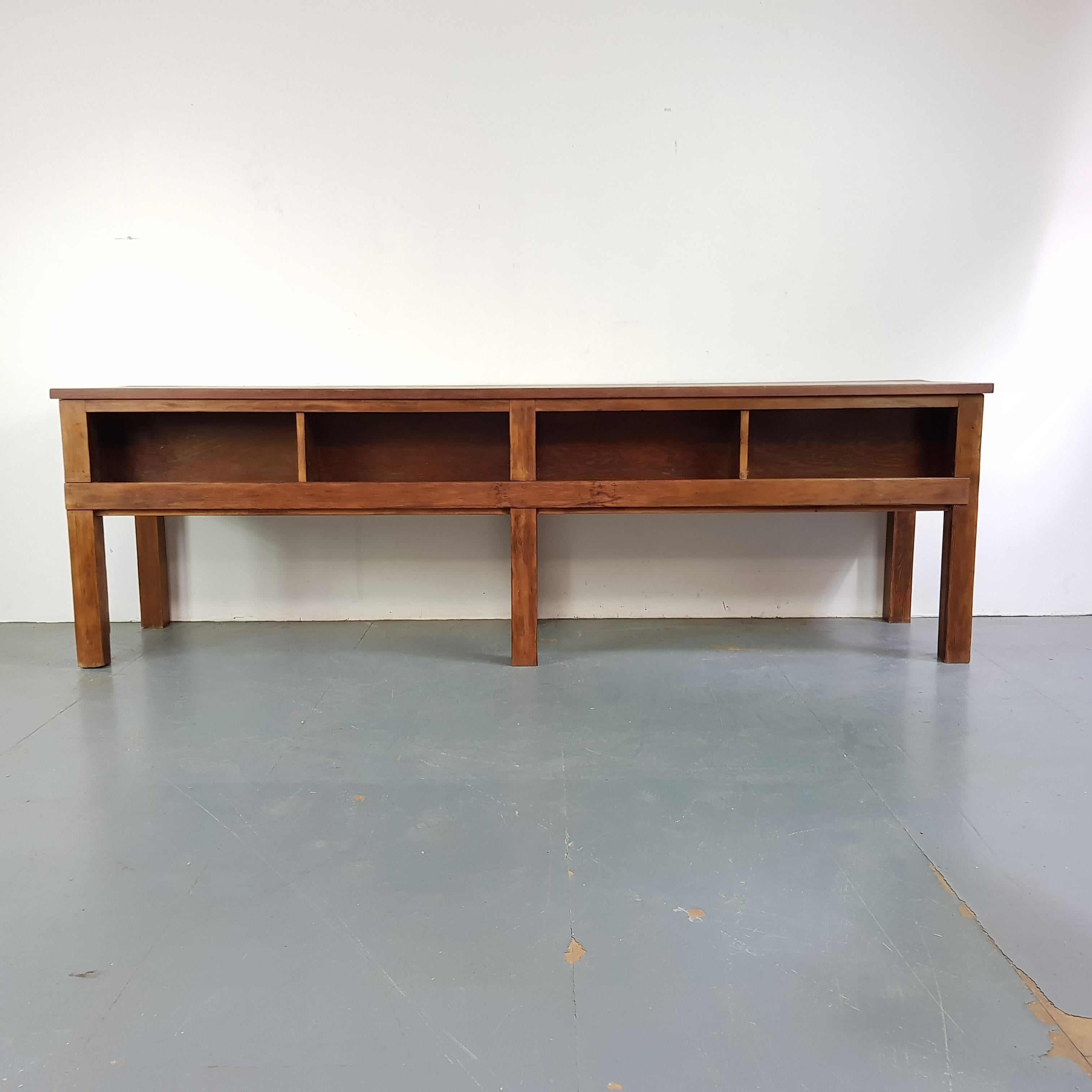 Early 20th Century Large Lab Bench Console Table For Sale 4