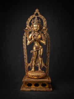 Early 20th century Large old bronze Nepali Bodhisattva statue from Nepal