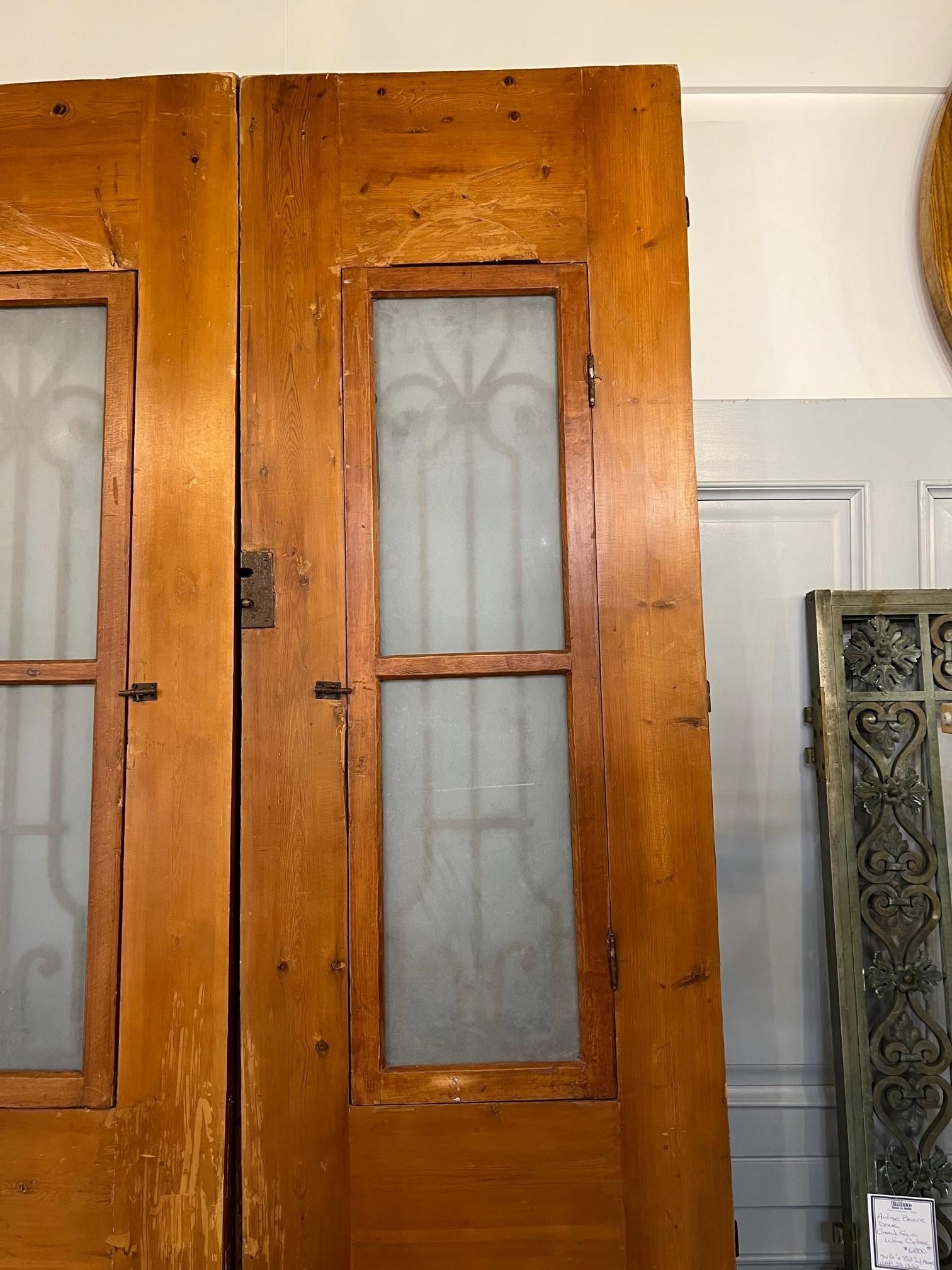 Early 20th Century Large Pair of Antique Egyptian Doors with Iron Panels For Sale 7