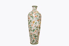 Early 20th Century Large Pair of Hand Painted Polychrome Vases