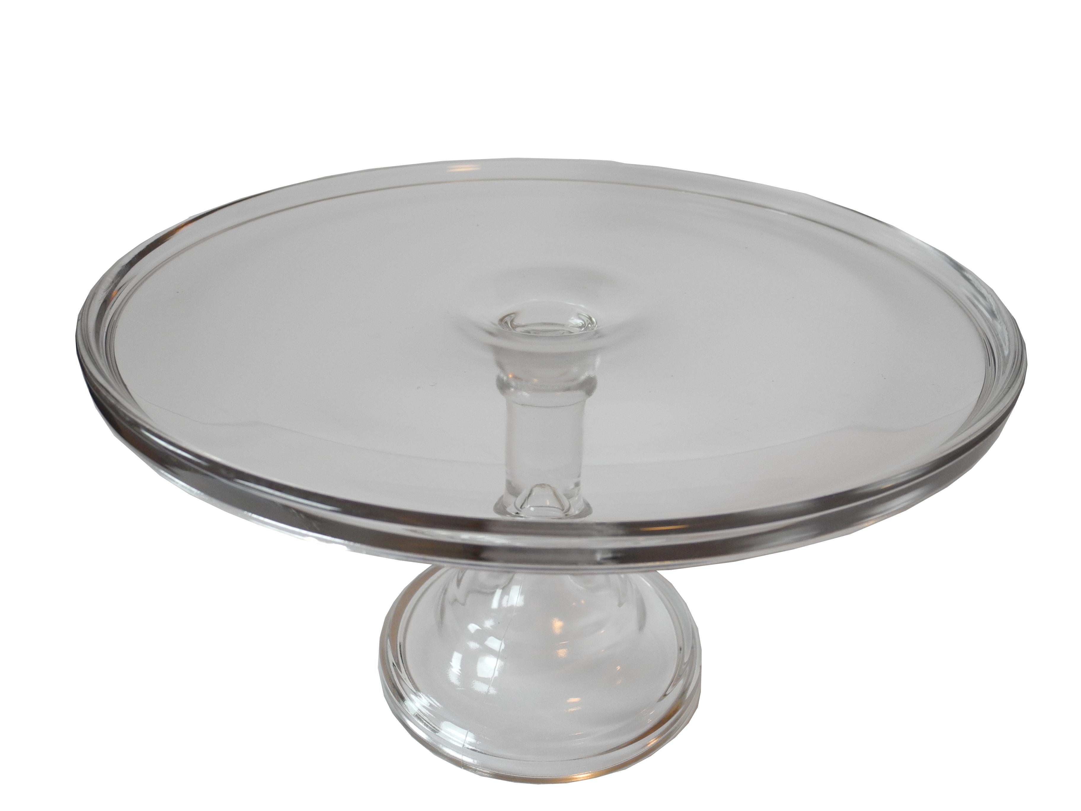 American Classical Early 20th Century Large Pressed Glass Cake Stand / Table Center Piece For Sale