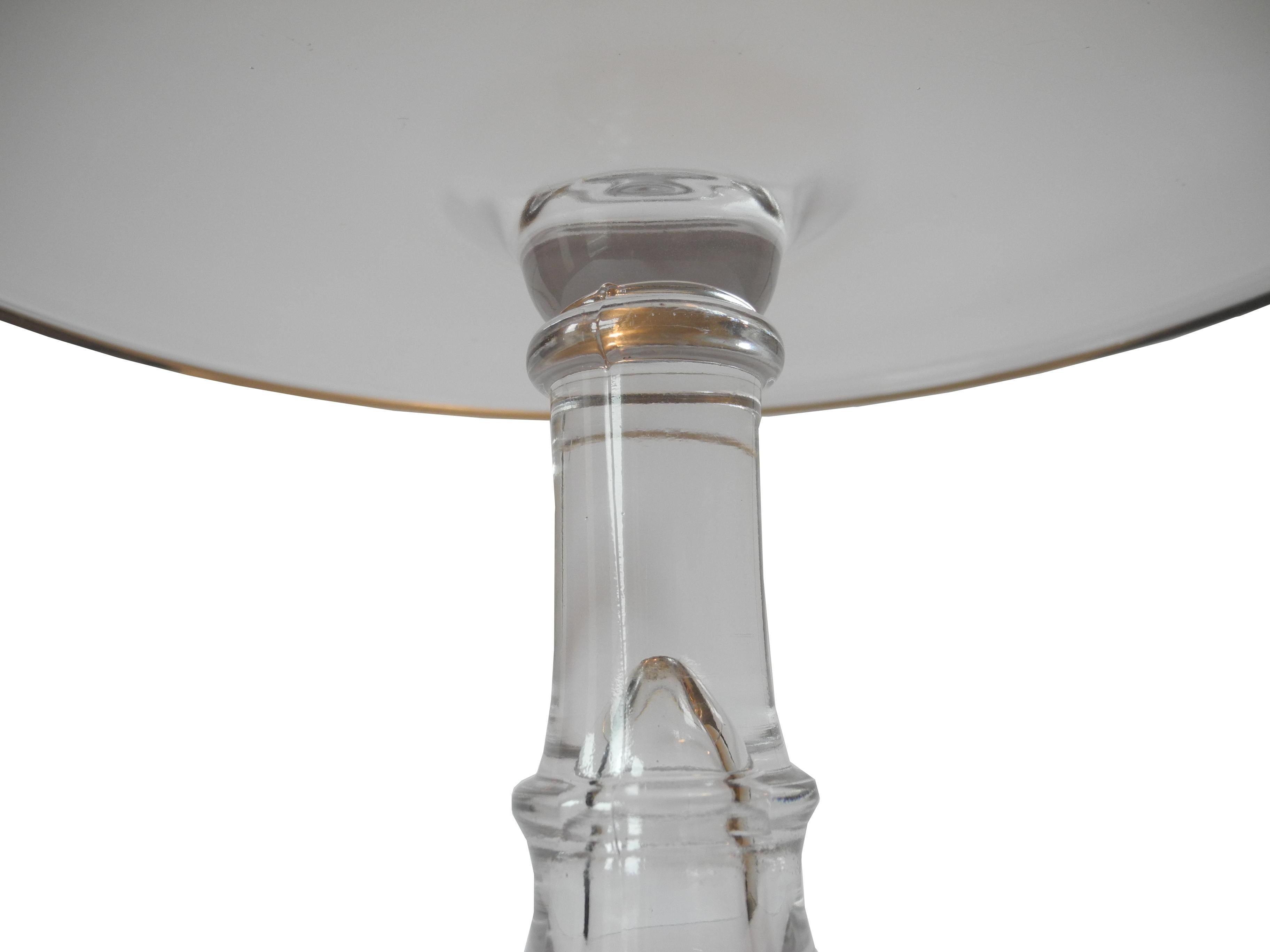 American Early 20th Century Large Pressed Glass Cake Stand / Table Center Piece For Sale