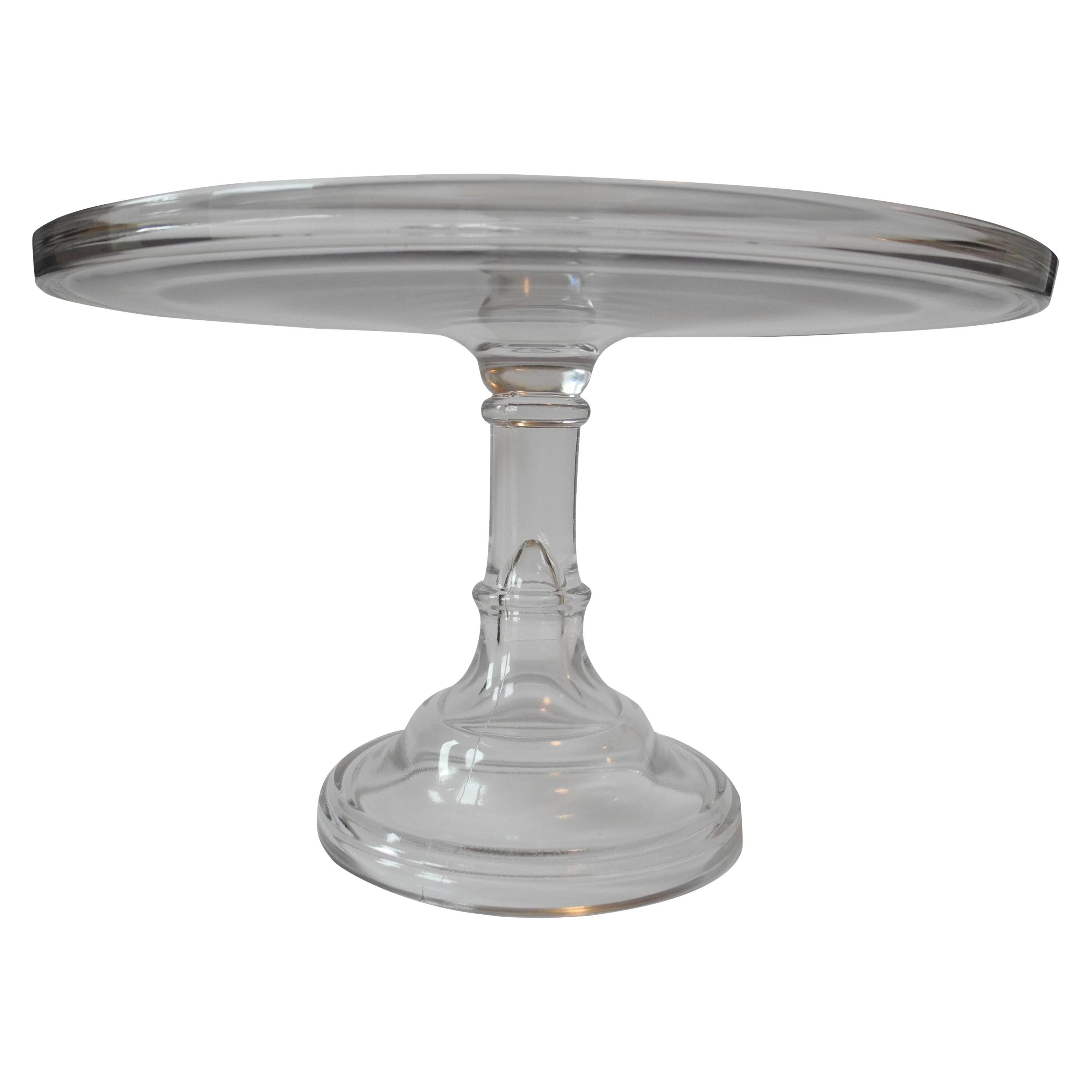 Early 20th Century Large Pressed Glass Cake Stand / Table Center Piece For Sale