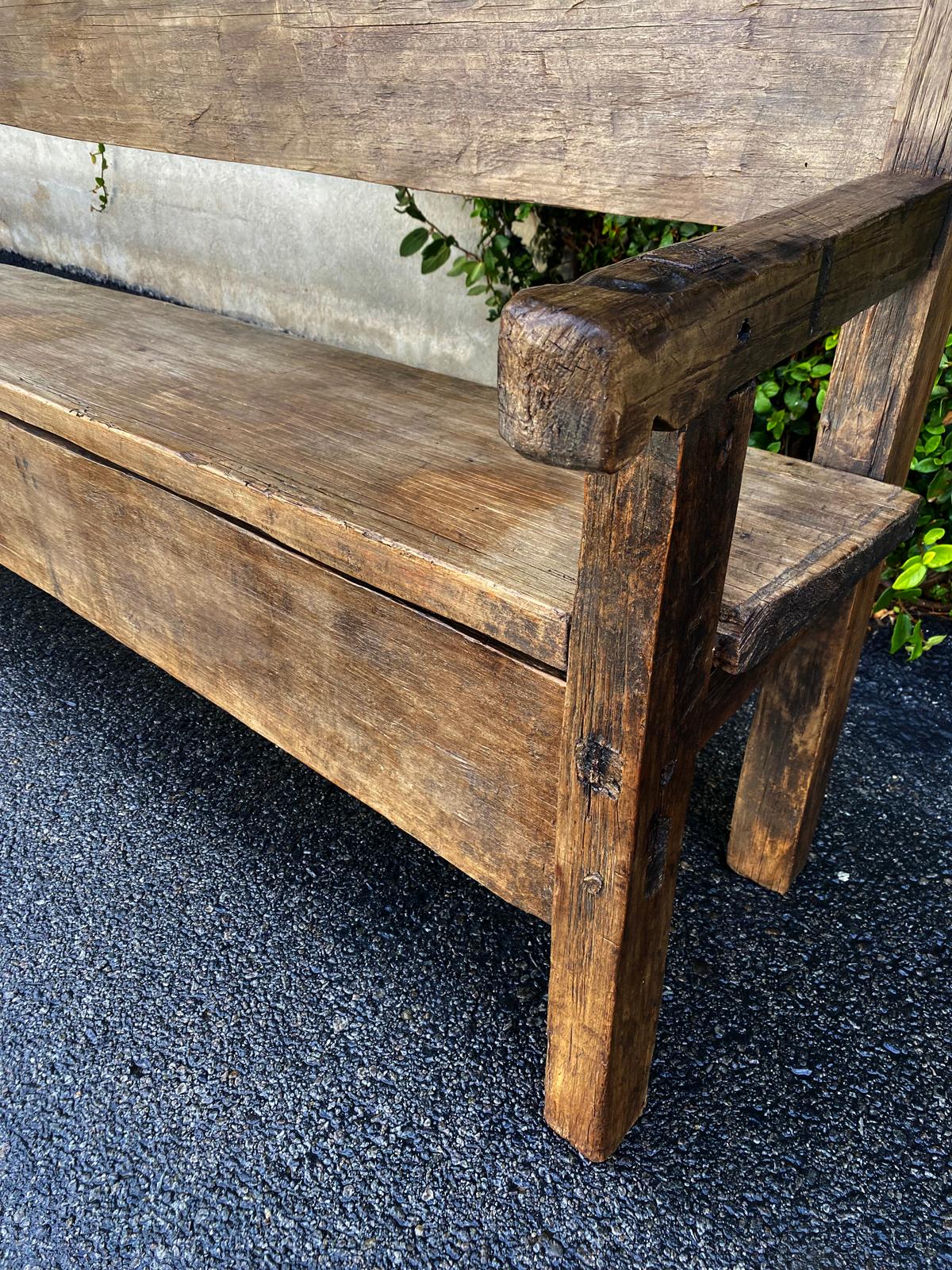 Wood Early 20th Century Large Scale Holy House Bench