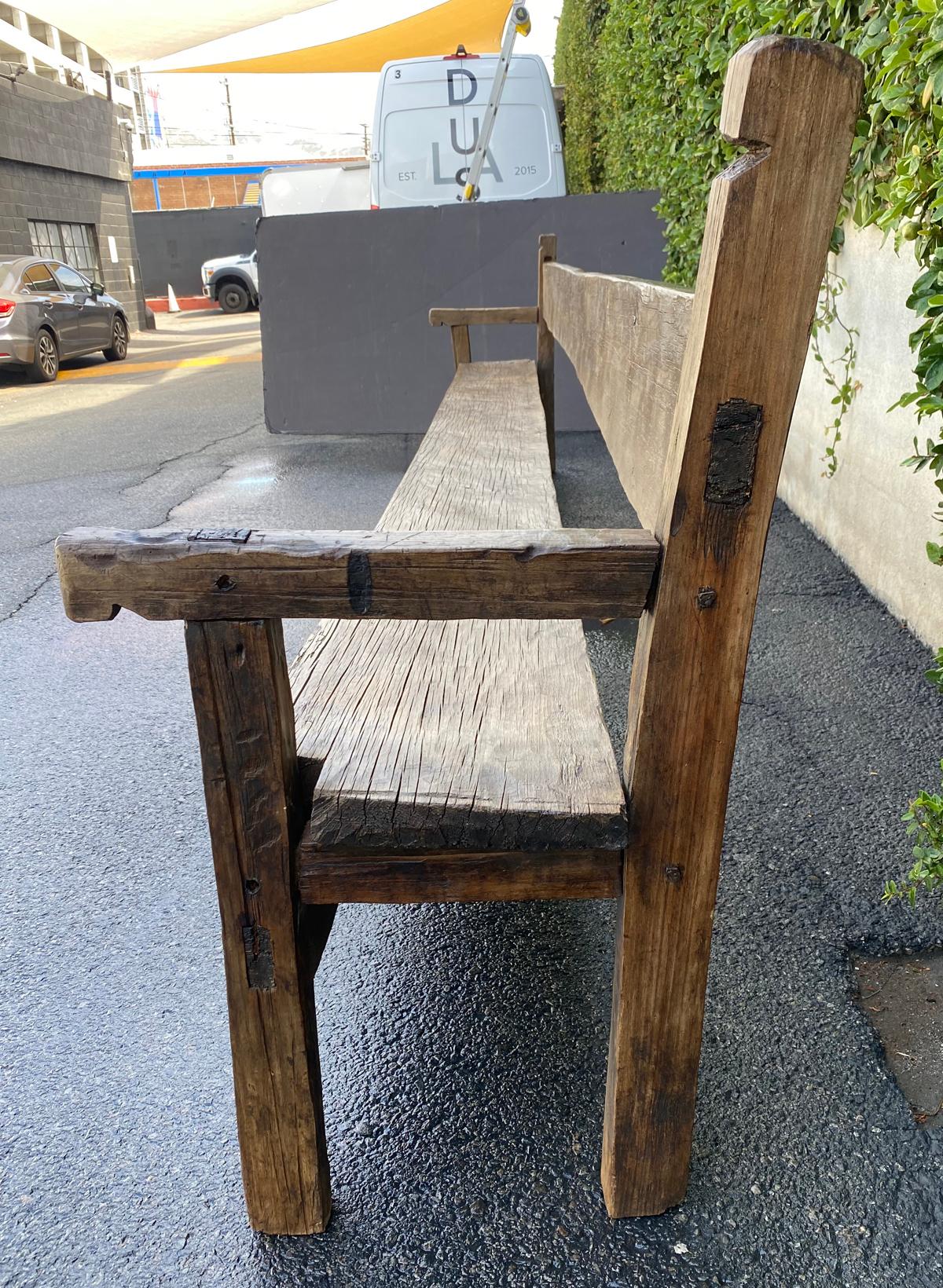 Early 20th Century Large Scale Holy House Bench In Good Condition In Los Angeles, CA