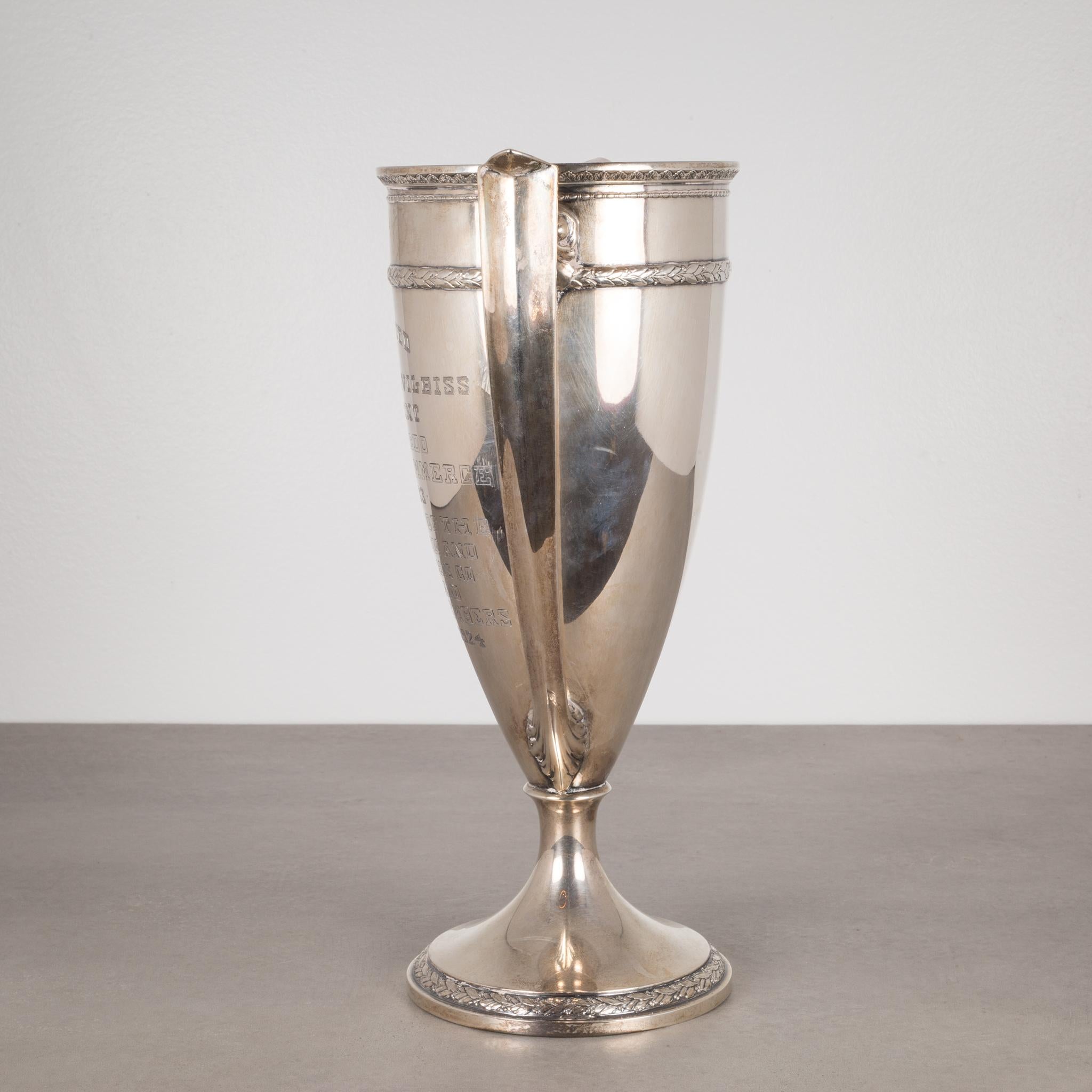 American Early 20th Century Large Sterling Silver Cup Trophy, circa 1924