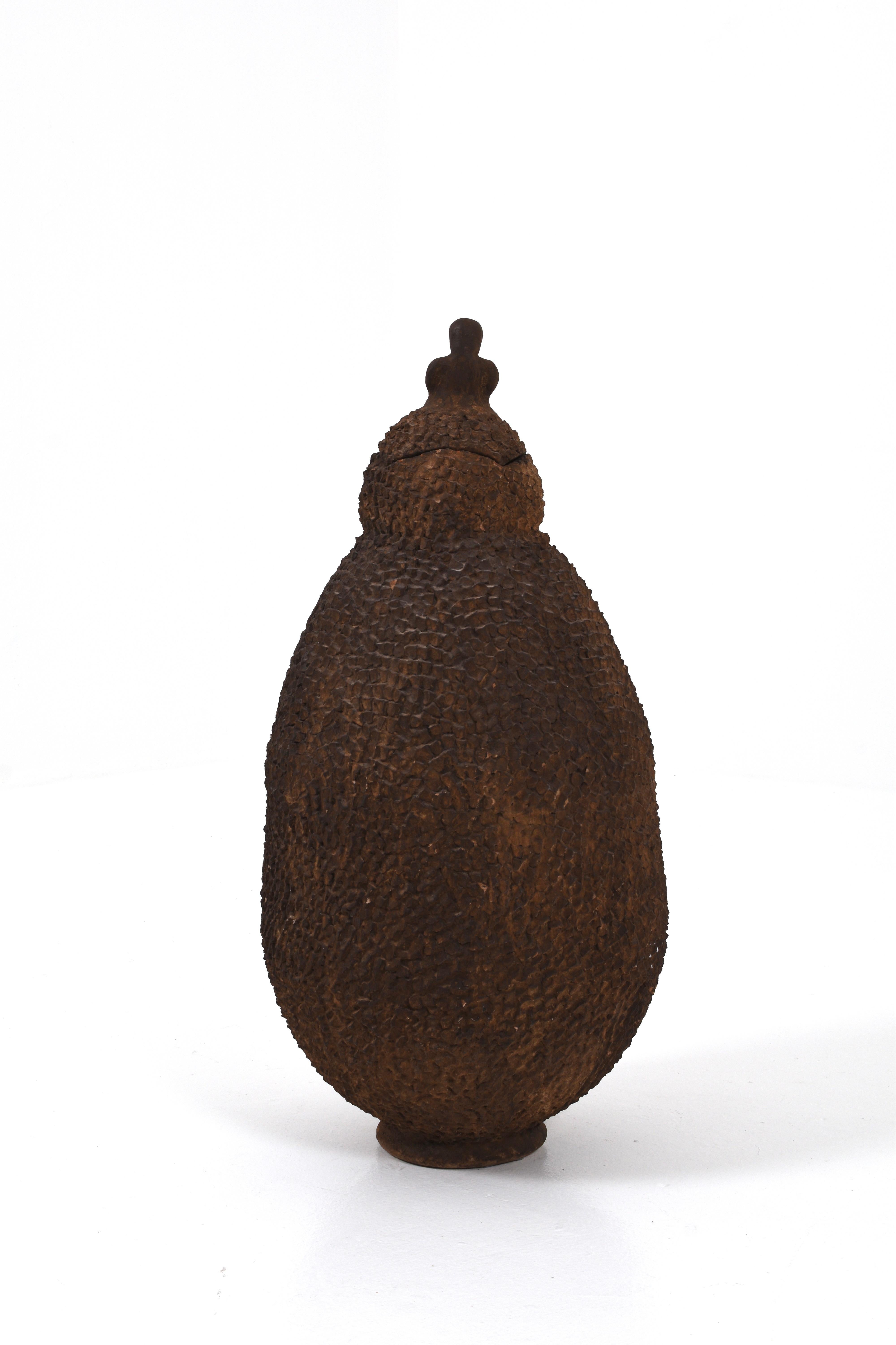 Early 20th Century, Large Terracotta Vessel, Spiked Vase African Pottery, Lobi For Sale 7