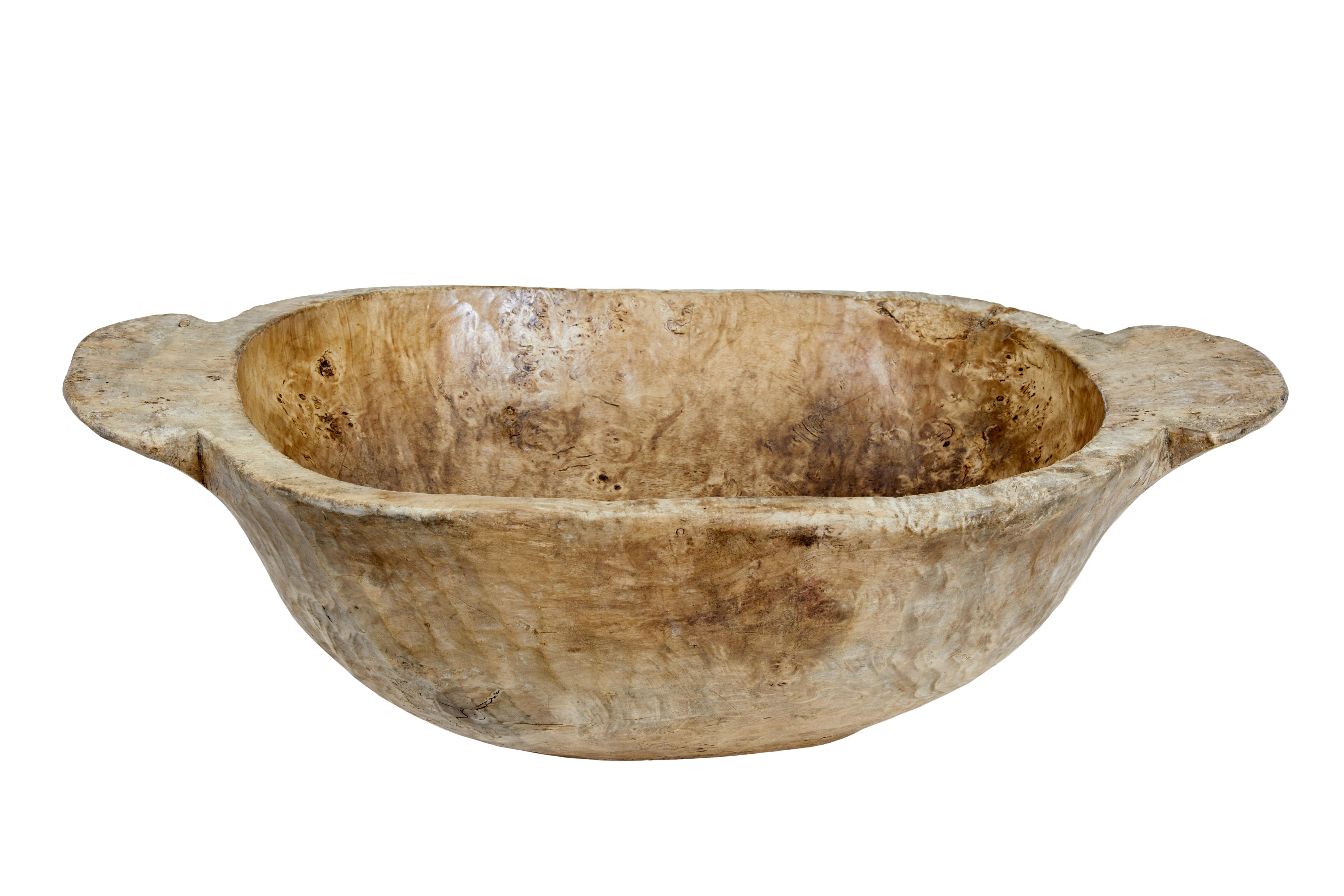 Rustic Early 20th Century Large Wooden Bowl For Sale