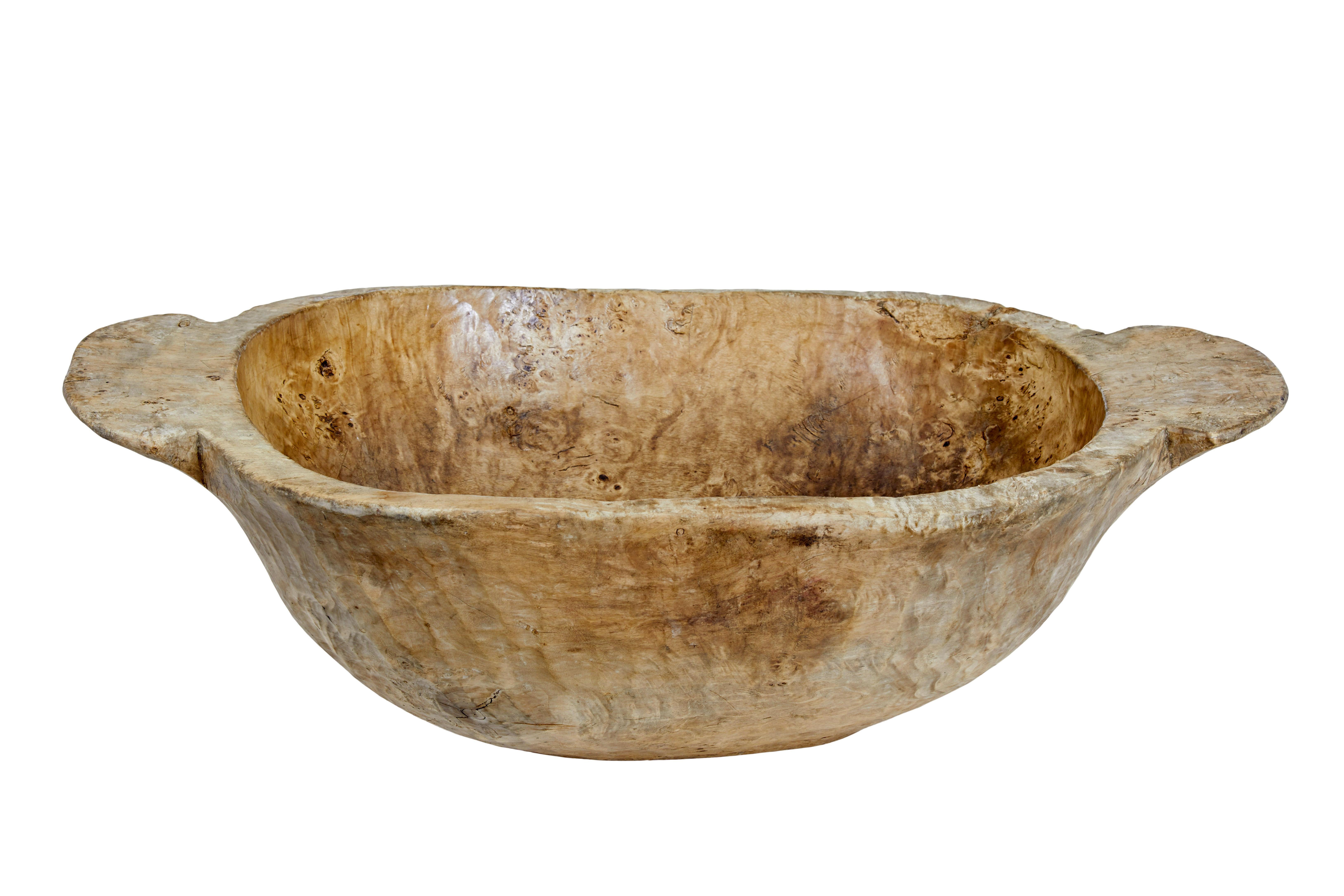 Rustic Early 20th century large wooden bowl
