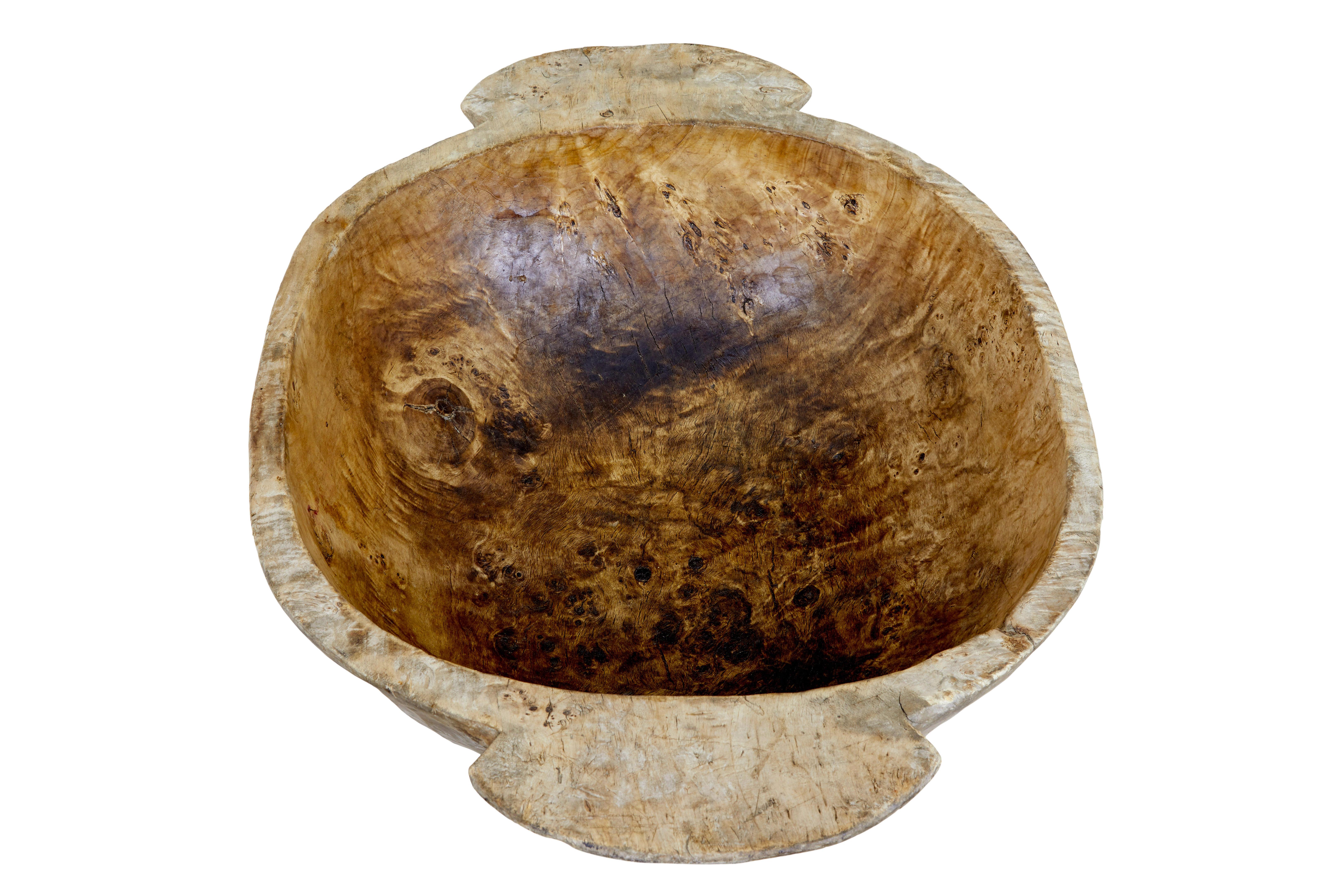 Carved Early 20th century large wooden bowl