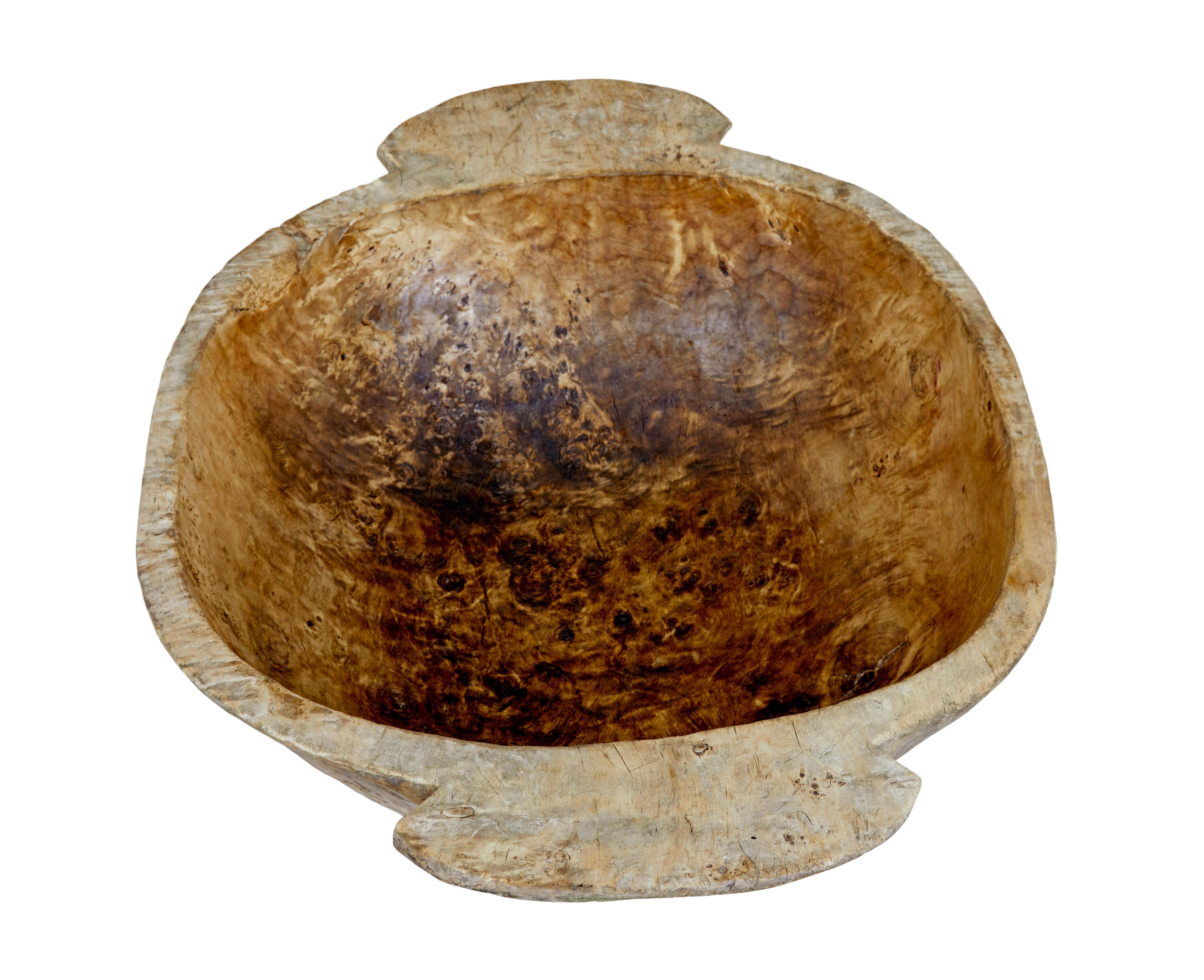 20th Century Early 20th century large wooden bowl For Sale