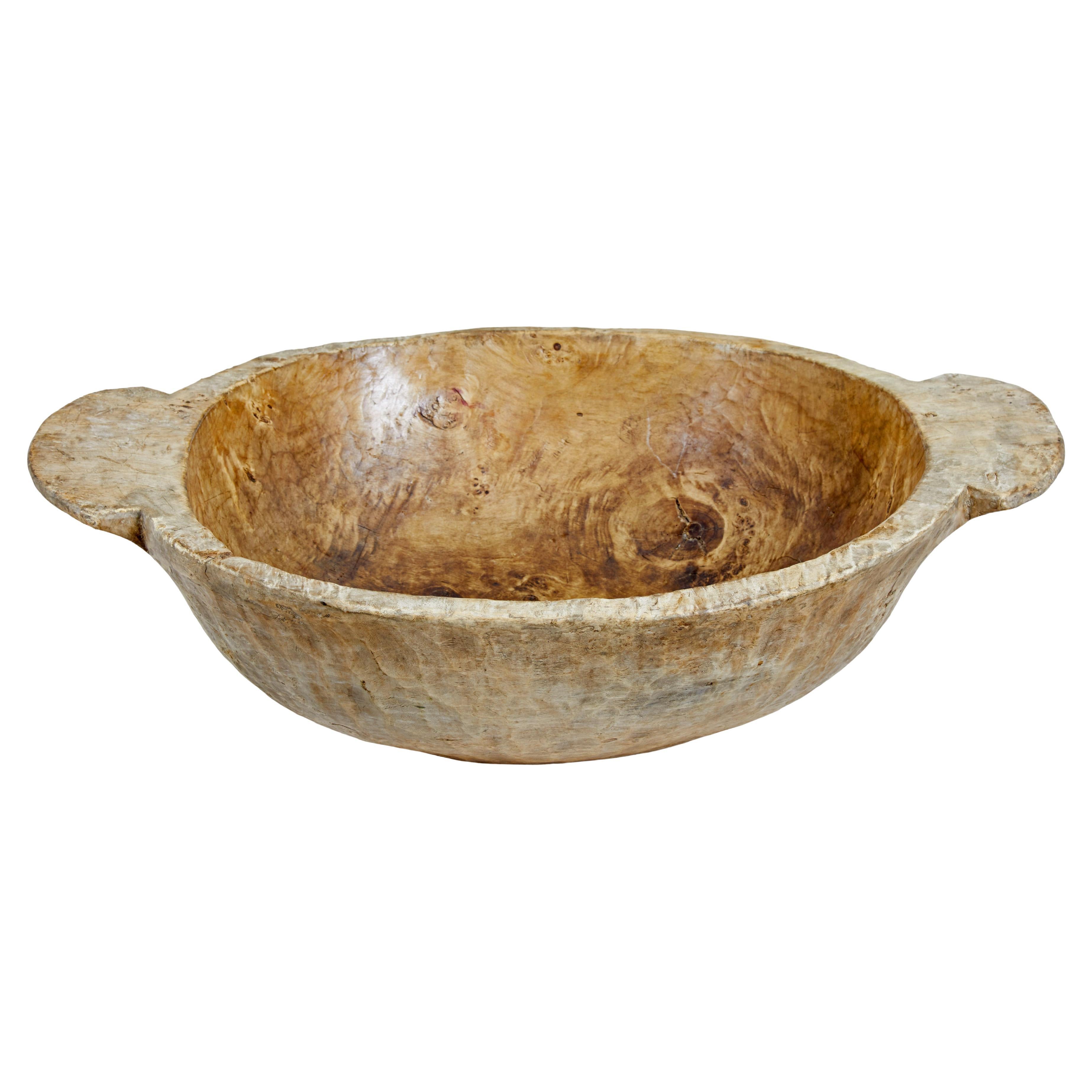 Early 20th century large wooden bowl