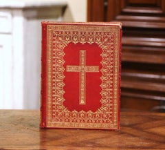 Early 20th Century Latin Red and Gilt Leather Bound Church Missal Dated 1923