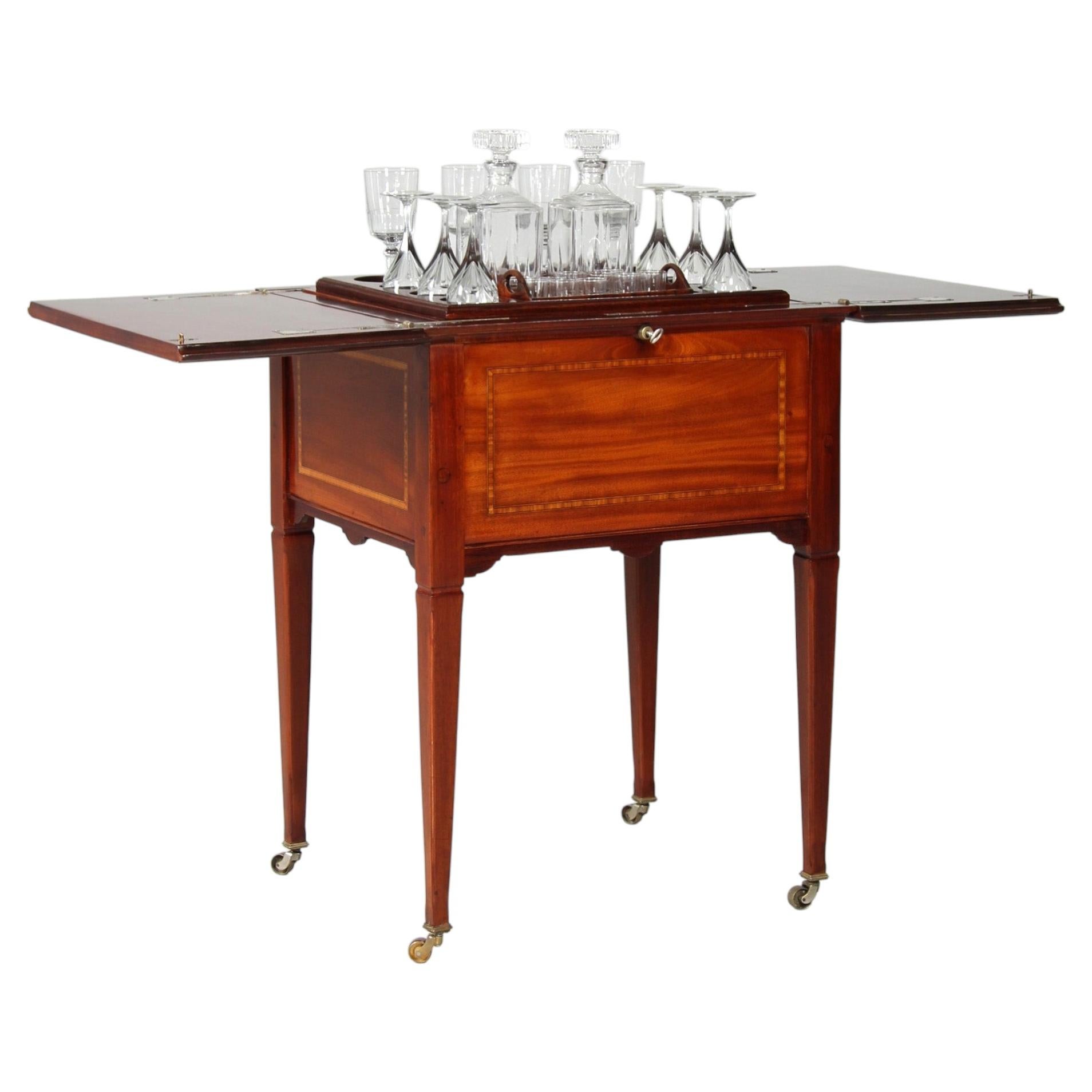 Early 20th Century "Lawyers Coffin", Serving Table with Hidden Bar Compartment
