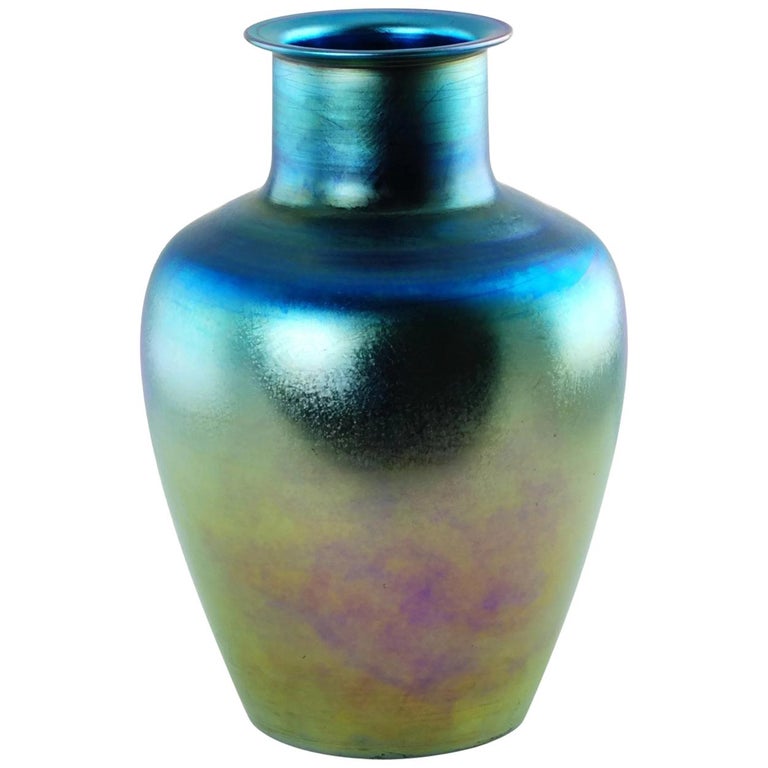 Louis Comfort Tiffany favrile-glass vase, ca. 1915, offered by Birney Creek Interiors