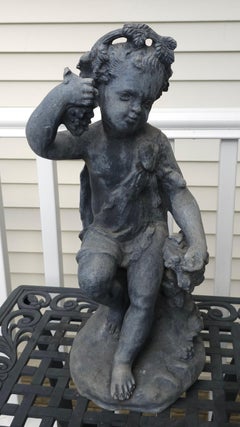 Early 20th Century Lead Statue of Four Seasons Cherub
