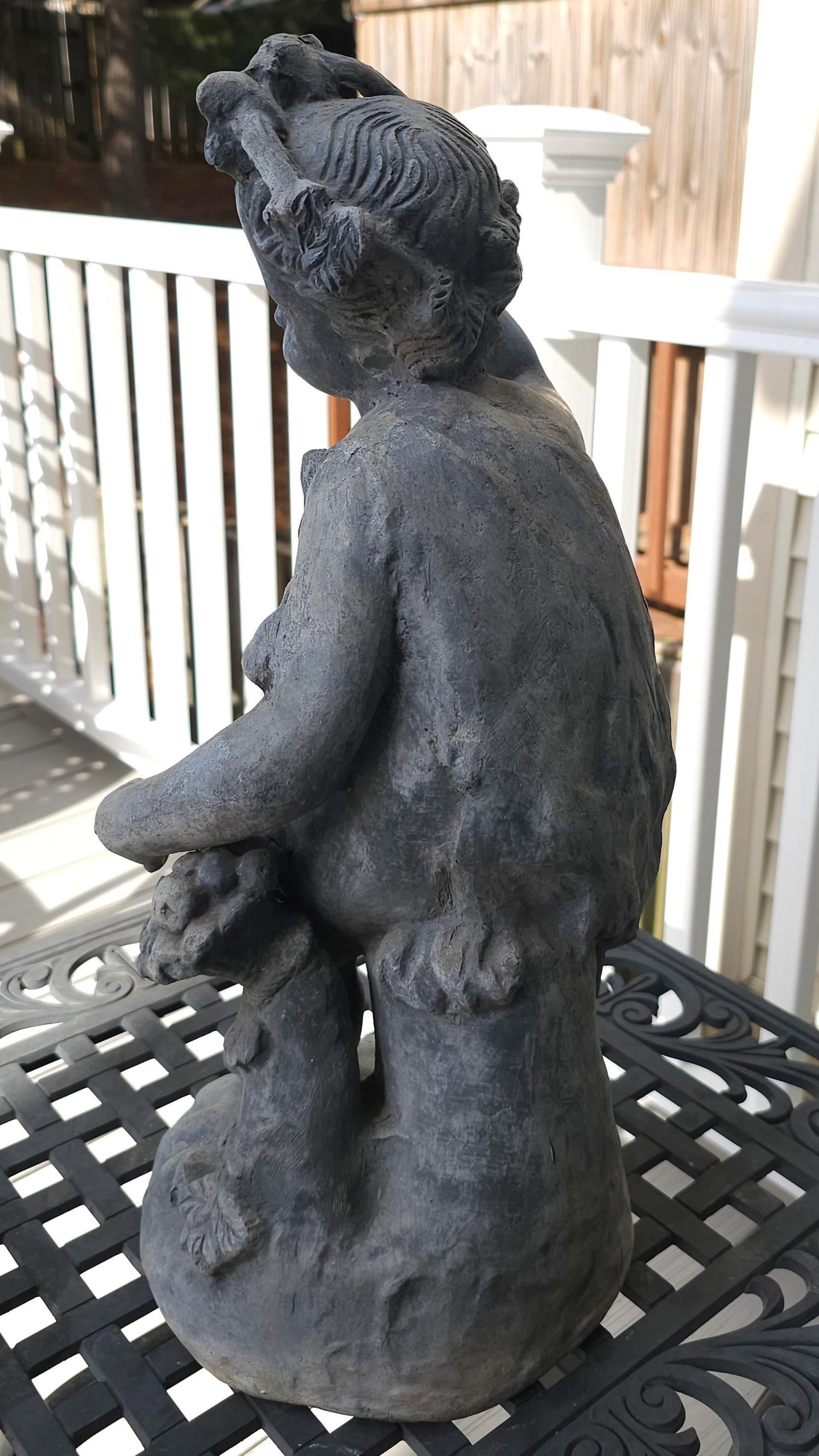 Americano Statua in piombo di Cherubino delle Four Seasons dei primi del Novecento in vendita