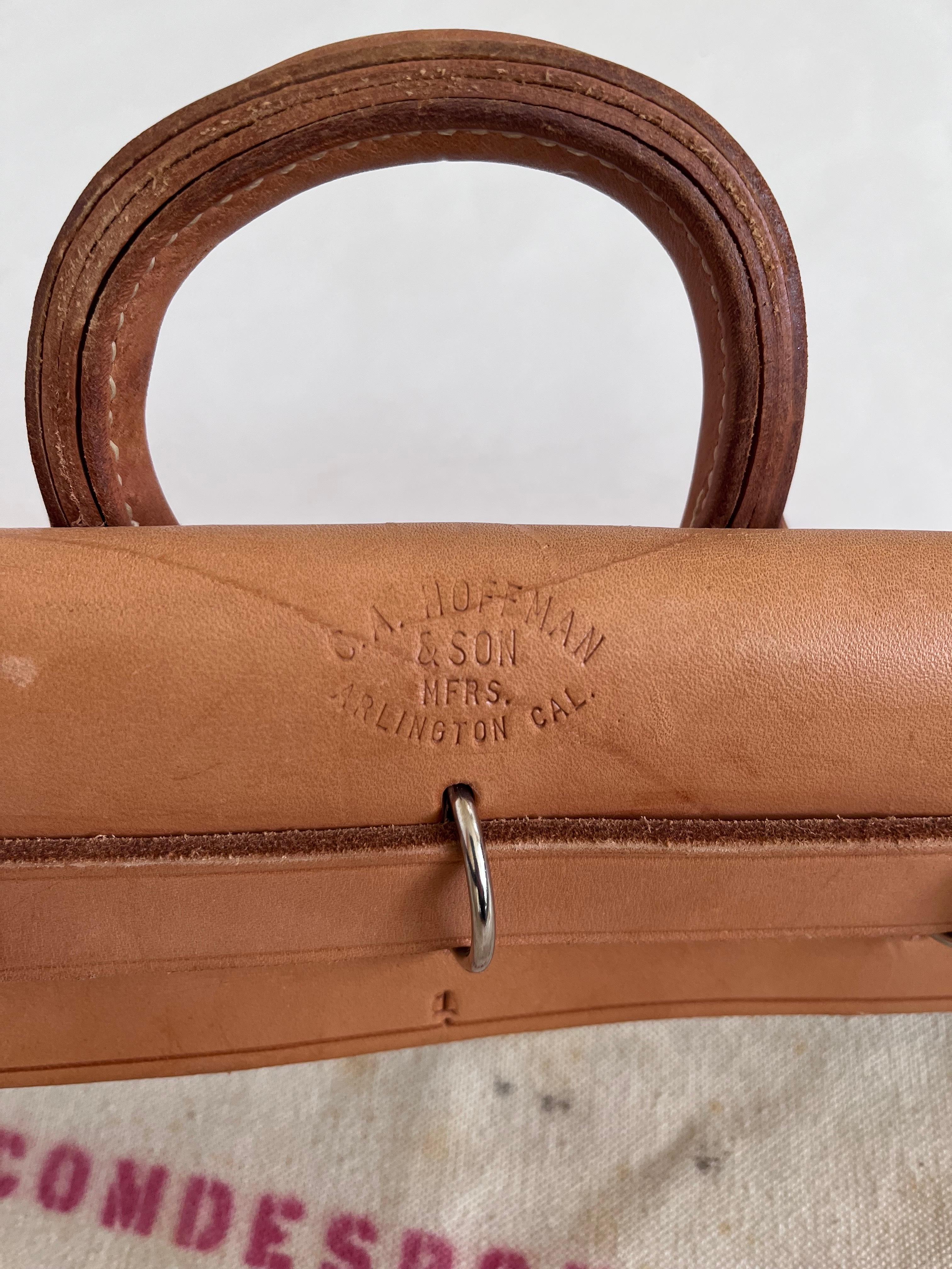Sac postal sécurisé en cuir et toile du début du 20e siècle C.A. Hoffman & Sons en vente 4