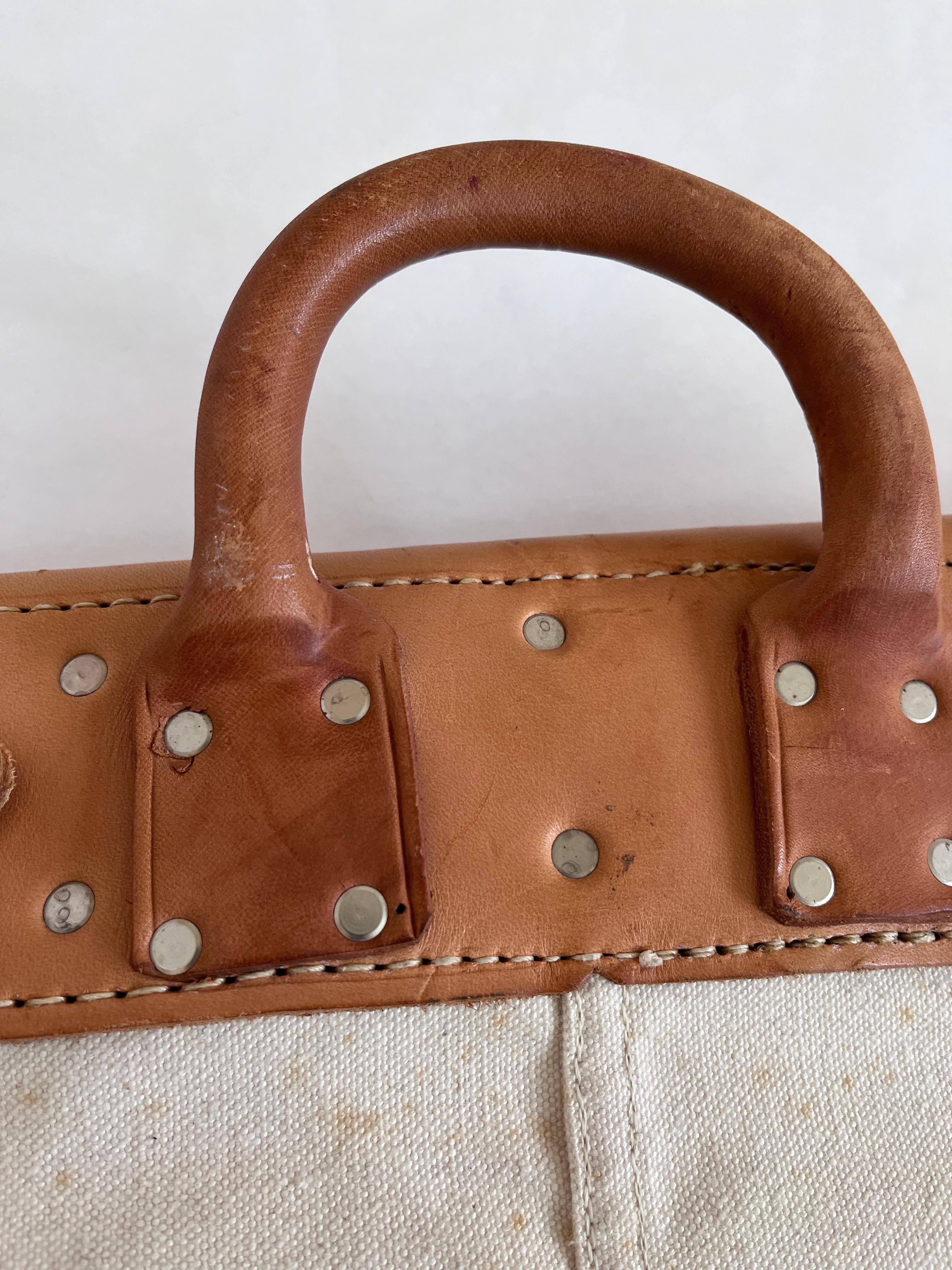20ième siècle Sac postal sécurisé en cuir et toile du début du 20e siècle C.A. Hoffman & Sons en vente