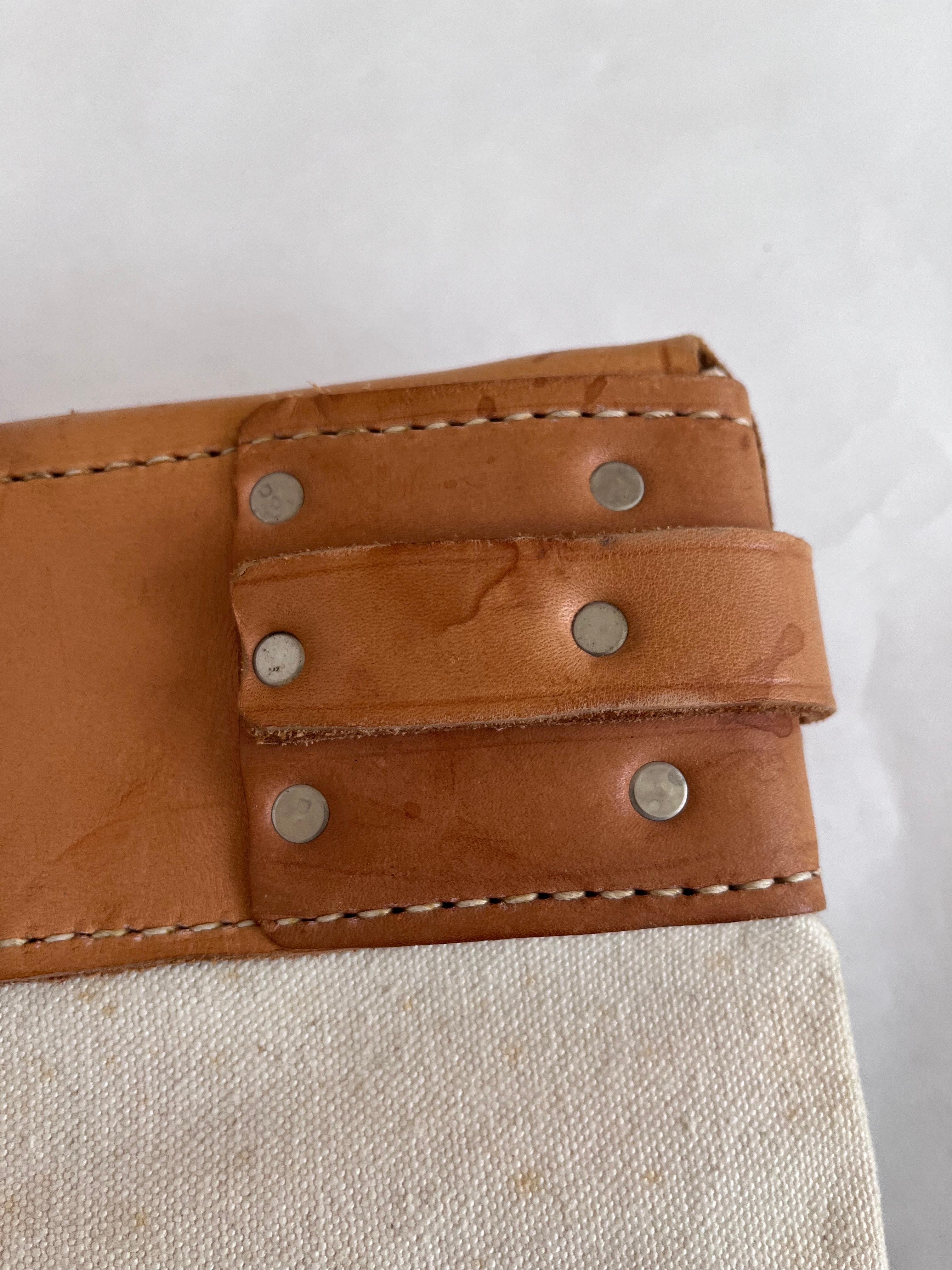 Métal Sac postal sécurisé en cuir et toile du début du 20e siècle C.A. Hoffman & Sons en vente