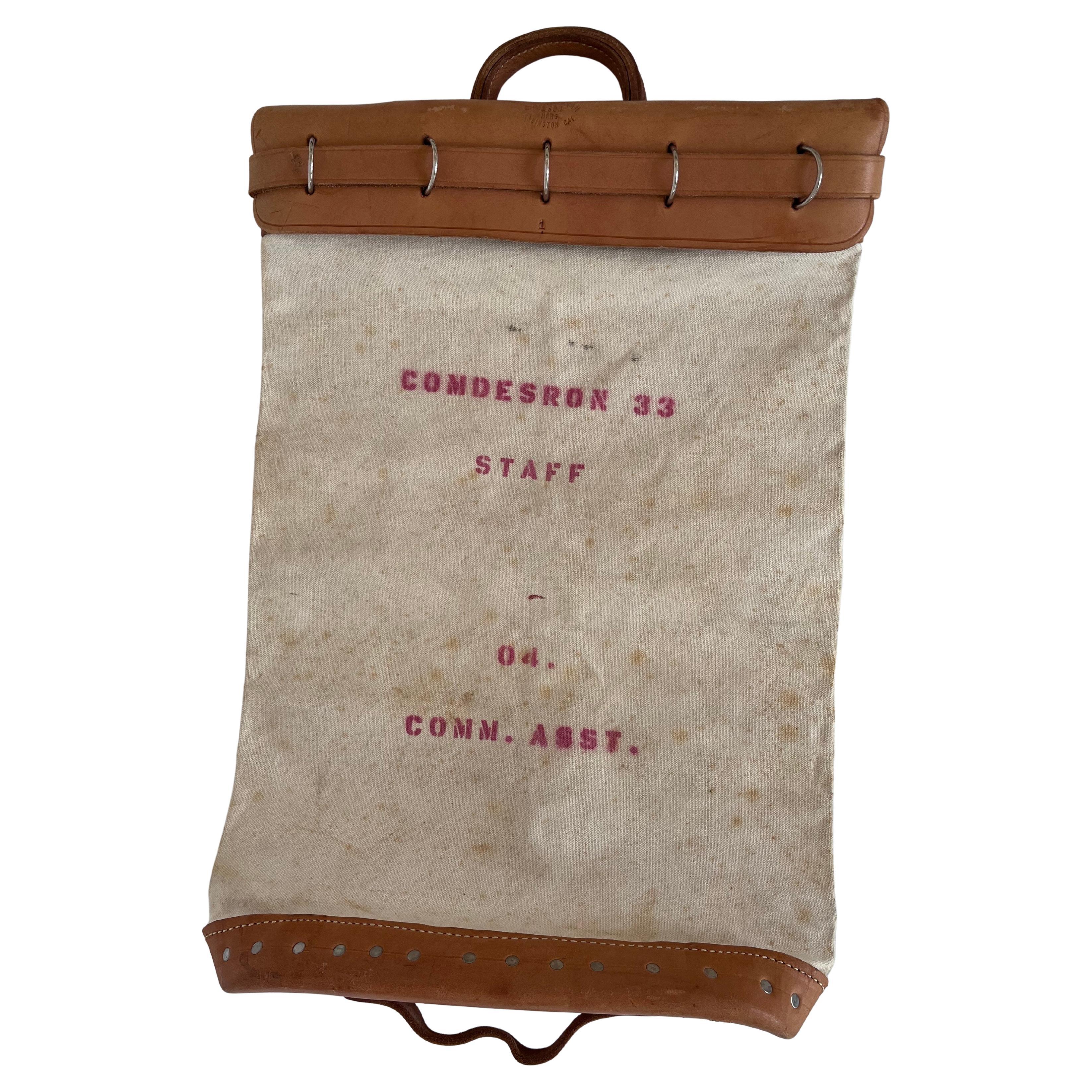 Early 20th Century Leather and Canvas Secured Mail Bag C. A. Hoffman & Sons