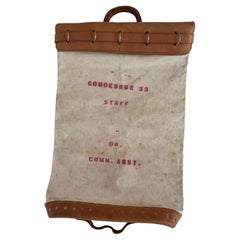 Antique Early 20th Century Leather and Canvas Secured Mail Bag C. A. Hoffman & Sons