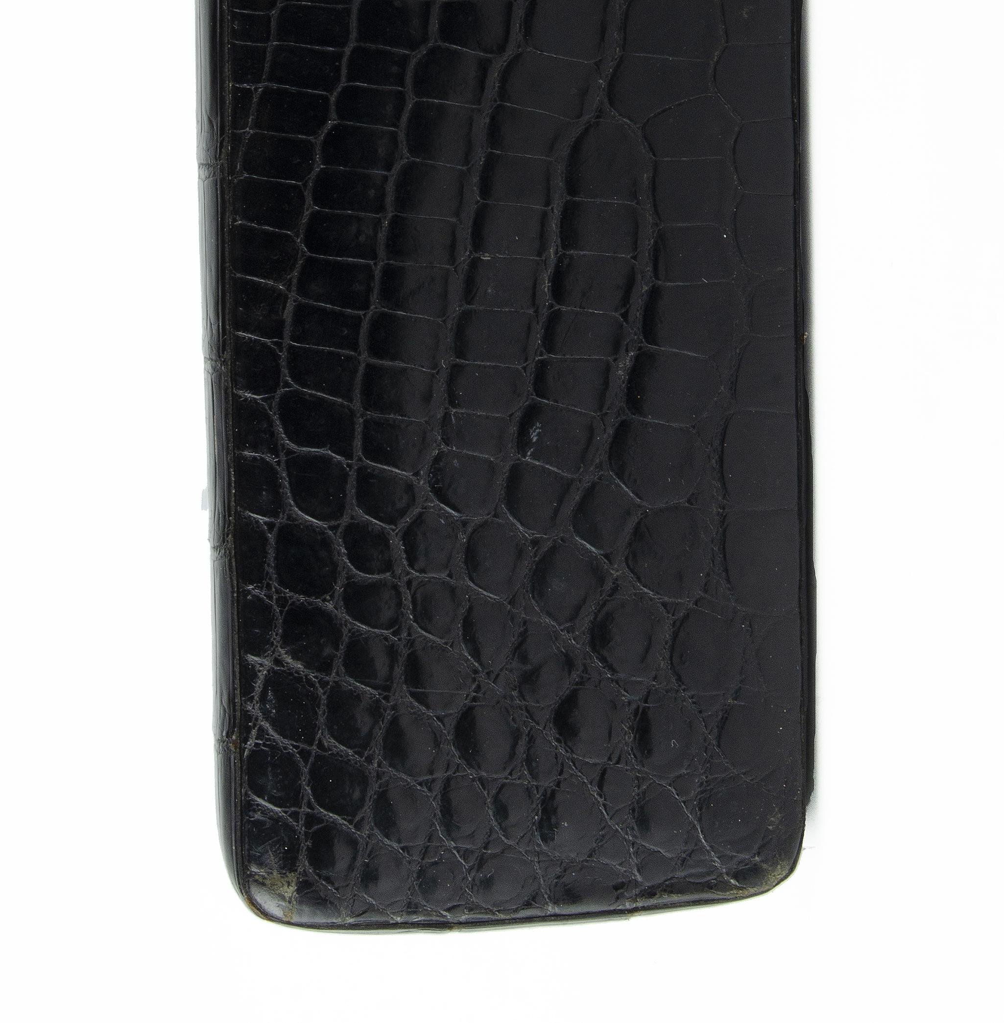 Calco Porta sigari in pelle e metallo argentato dei primi del Novecento di Ducas Paris, Francia in vendita