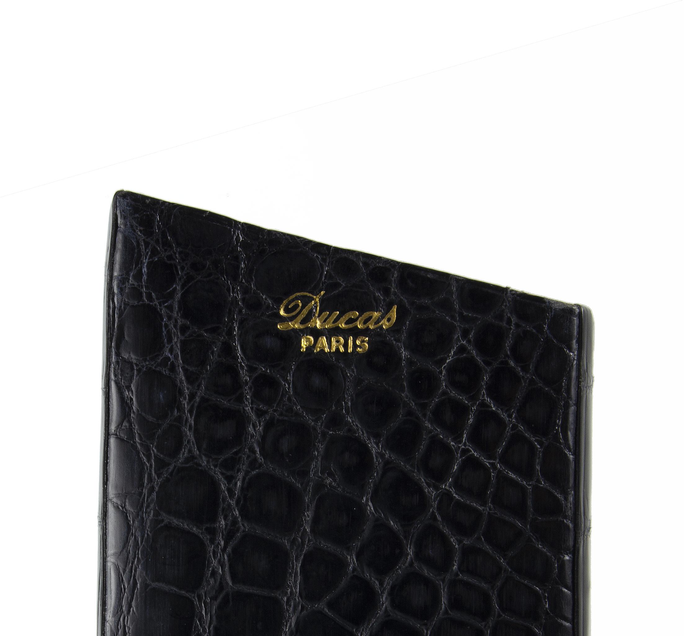 Porta sigari in pelle e metallo argentato dei primi del Novecento di Ducas Paris, Francia in vendita 1